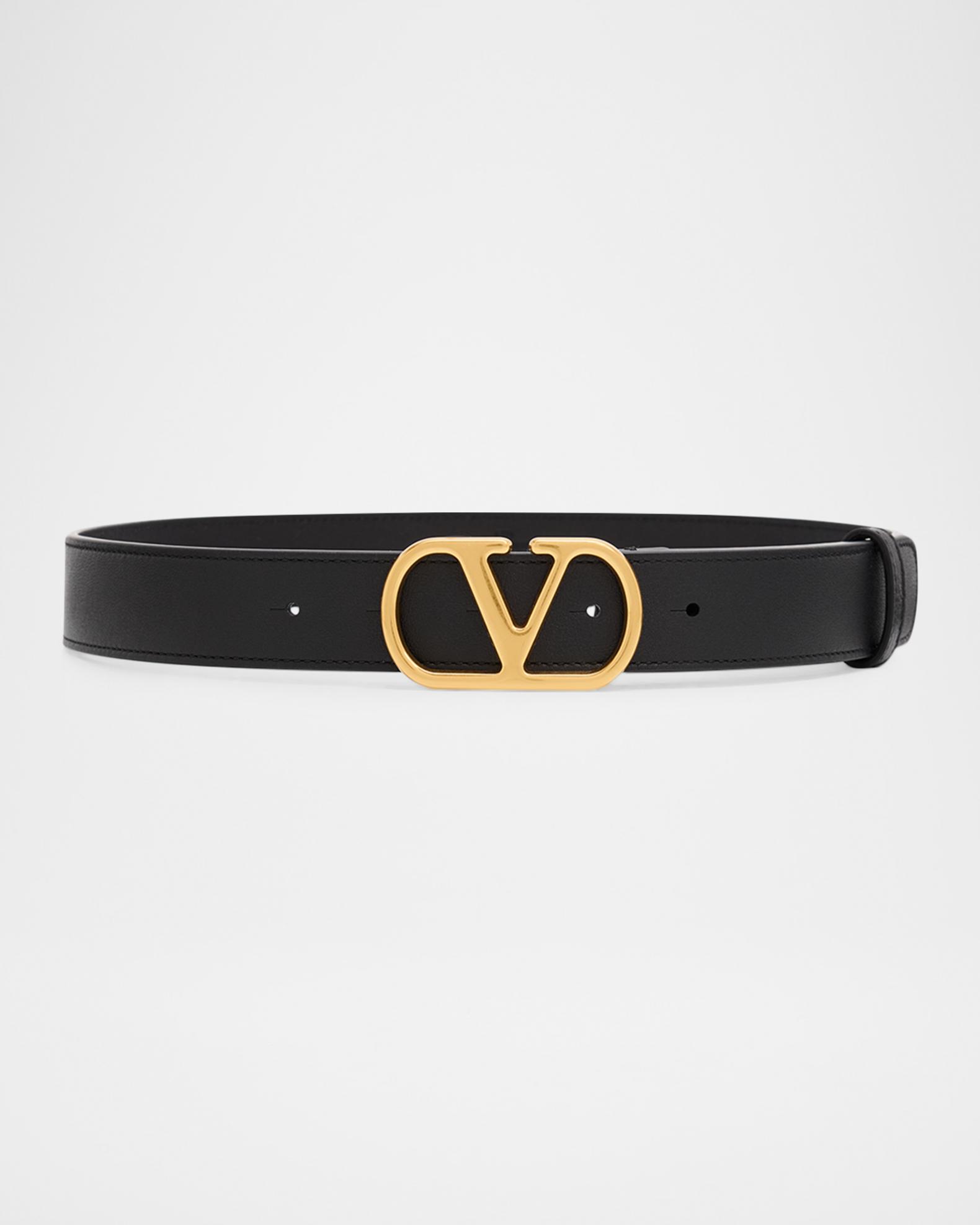 Valentino Garavani VLogo Signature Leather Belt, 30mm 