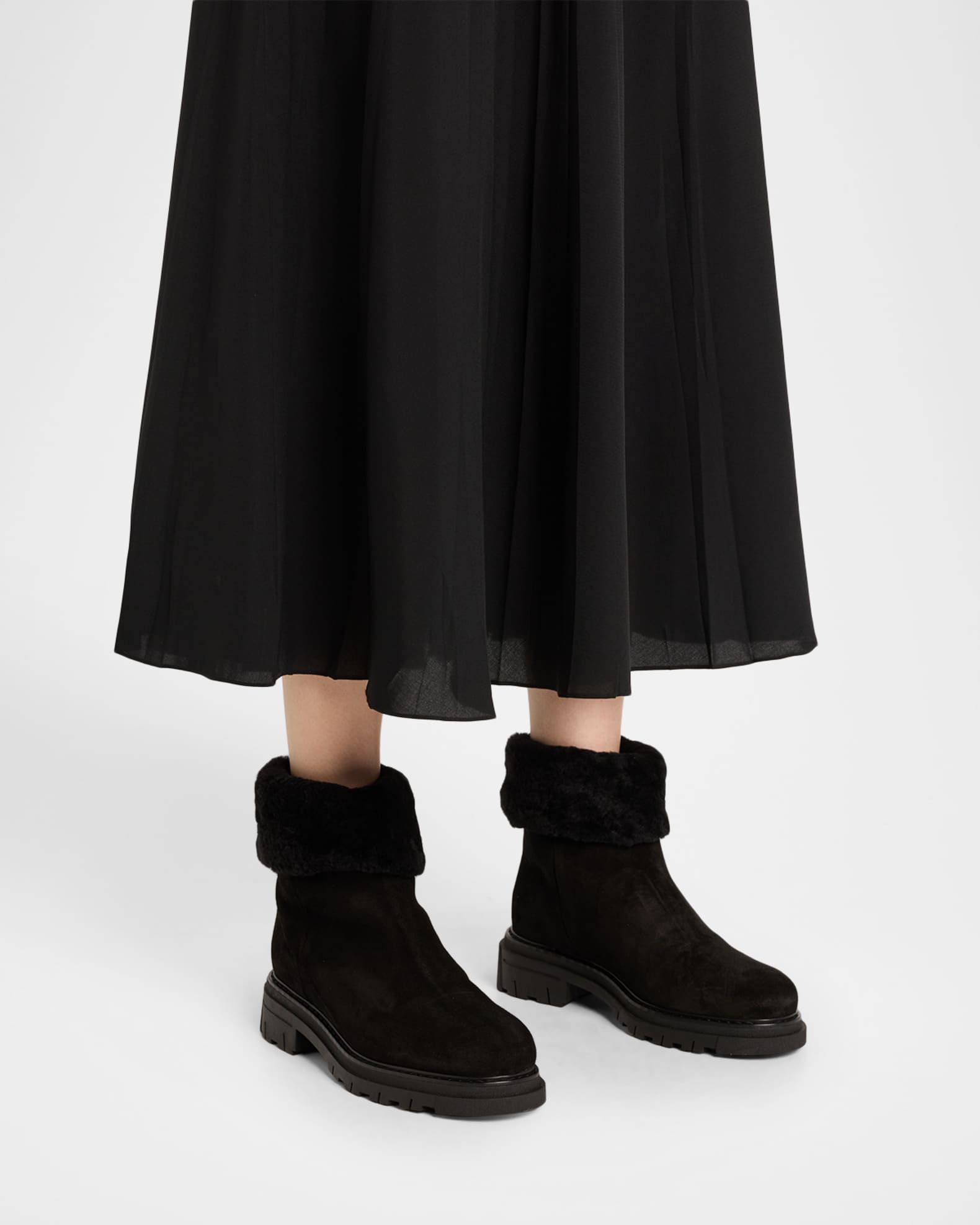 (取寄) ラ カナディエンヌ レディース ドリス La Canadienne women Doris Black Suede La Canadienne Dory Shearling-Lined Waterproof Suede Ankle Boots