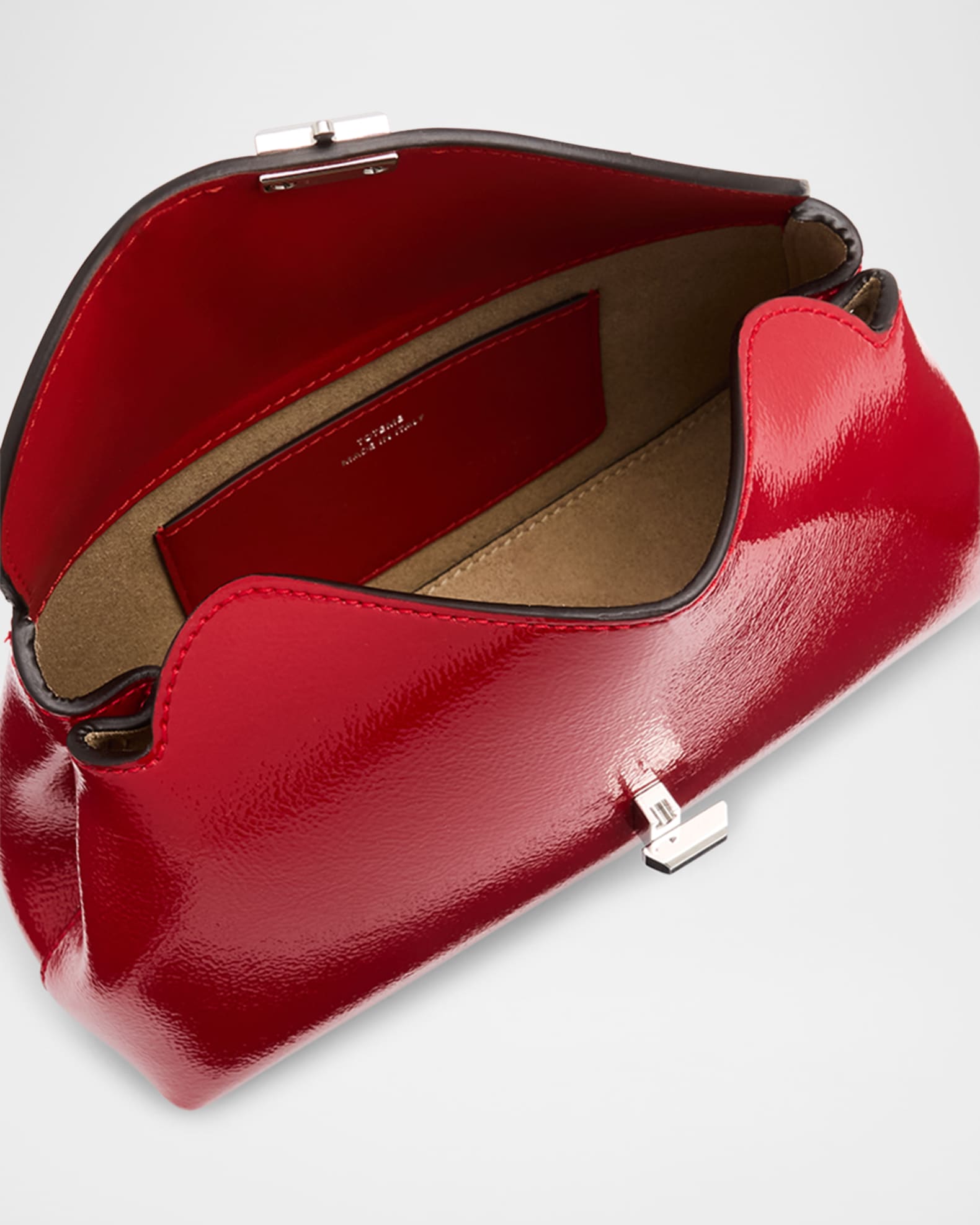 Toteme Mini T-Lock Naplack Leather Clutch | Neiman Marcus