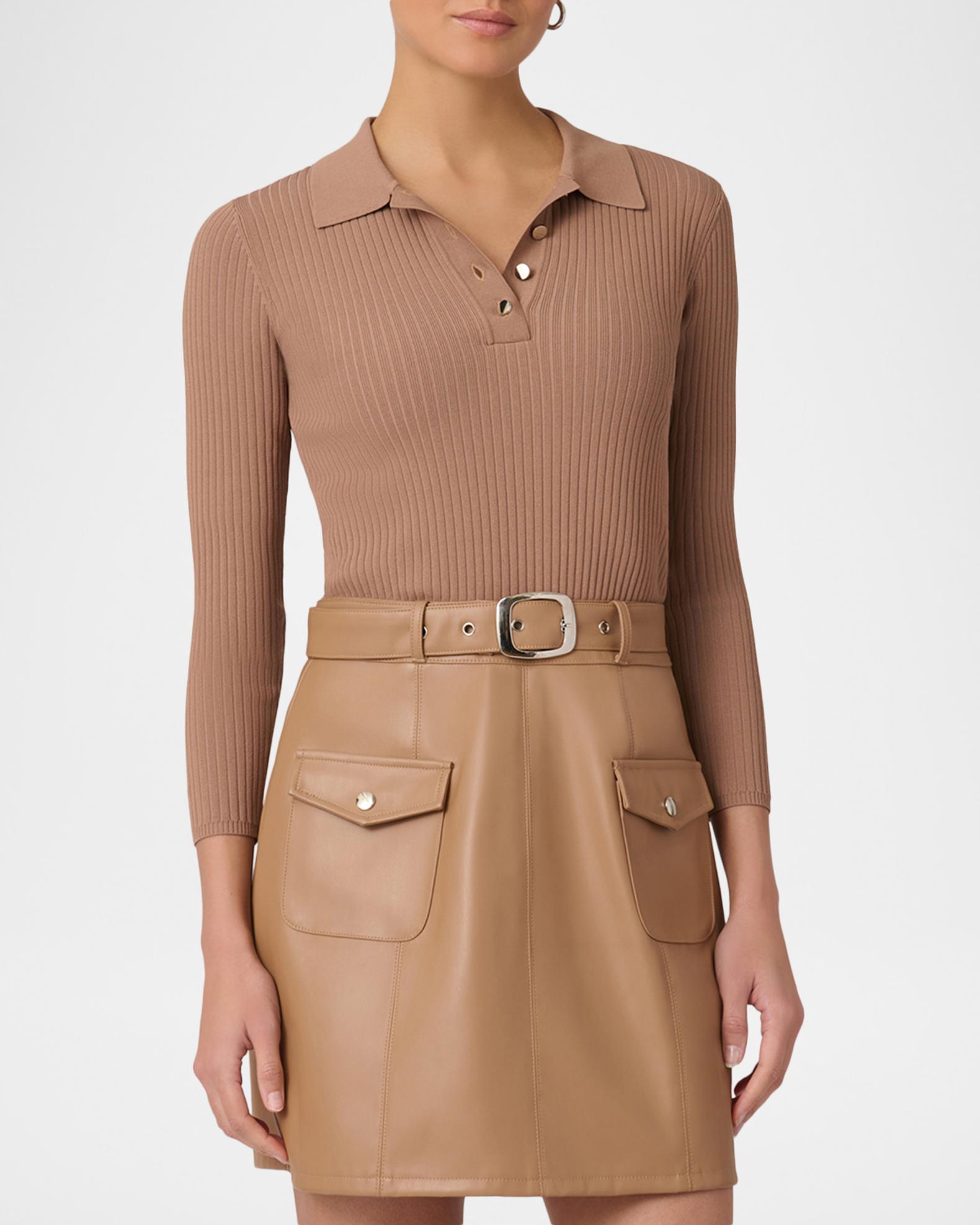 shoshanna faux leather dress Melinda Belted Knit & Mini Couture dress