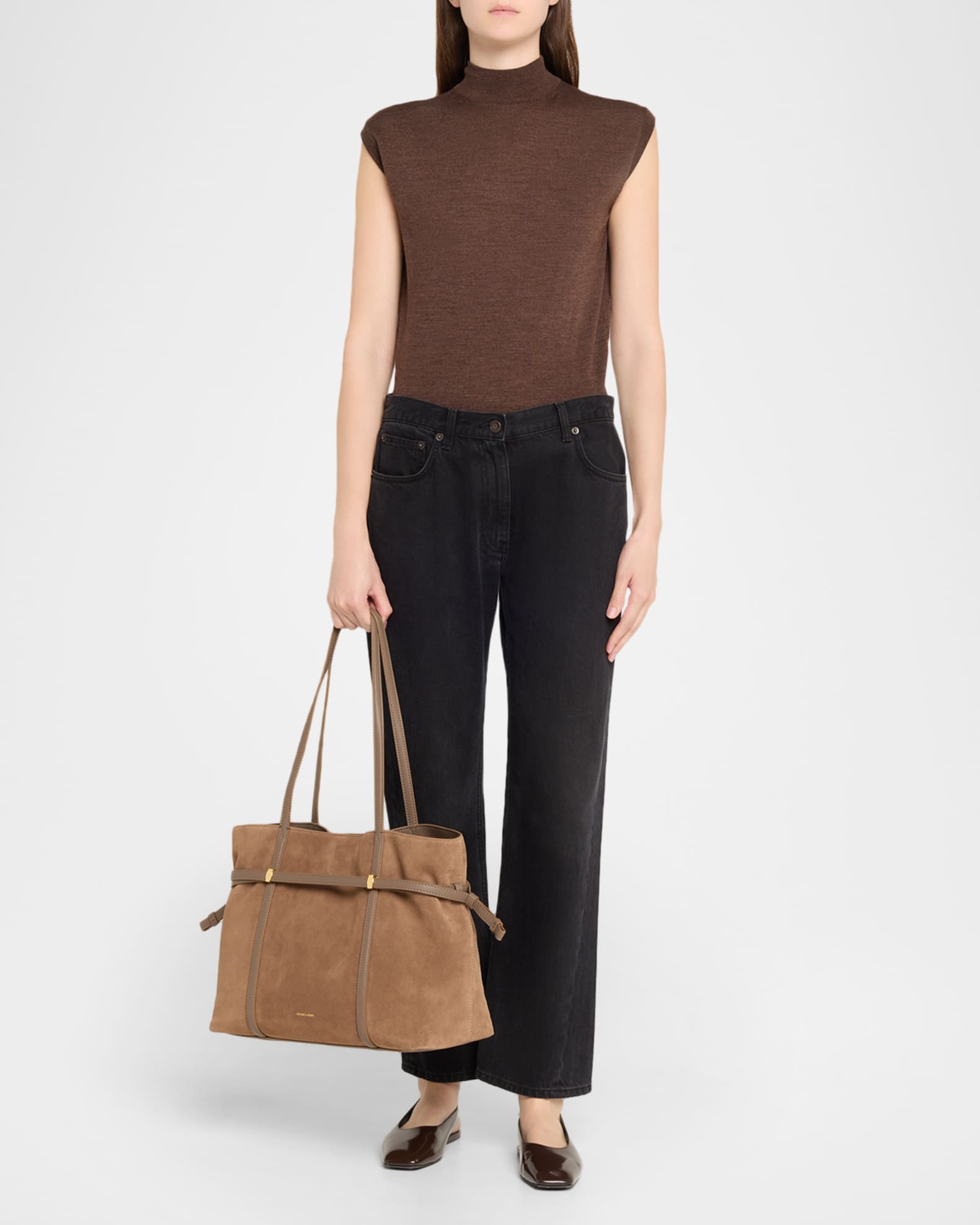 VERONICA BEARD Lasso Belted Tote Bag 未使用 Veronica Beard Lasso Belted Suede Tote Bag | Neiman Marcus