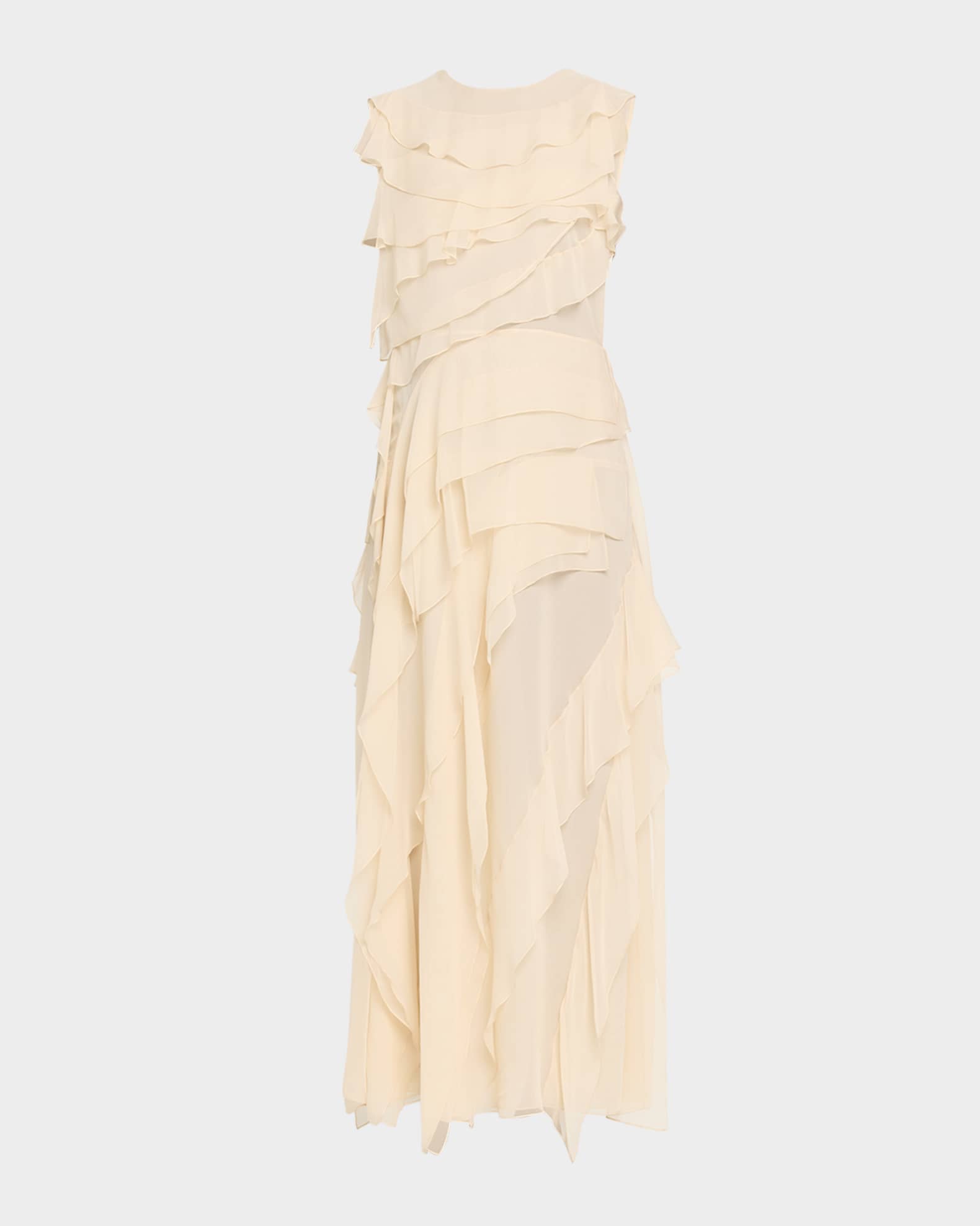 Altuzarra Gigi Sleeveless Ruffled Silk Maxi Dress | Neiman Marcus