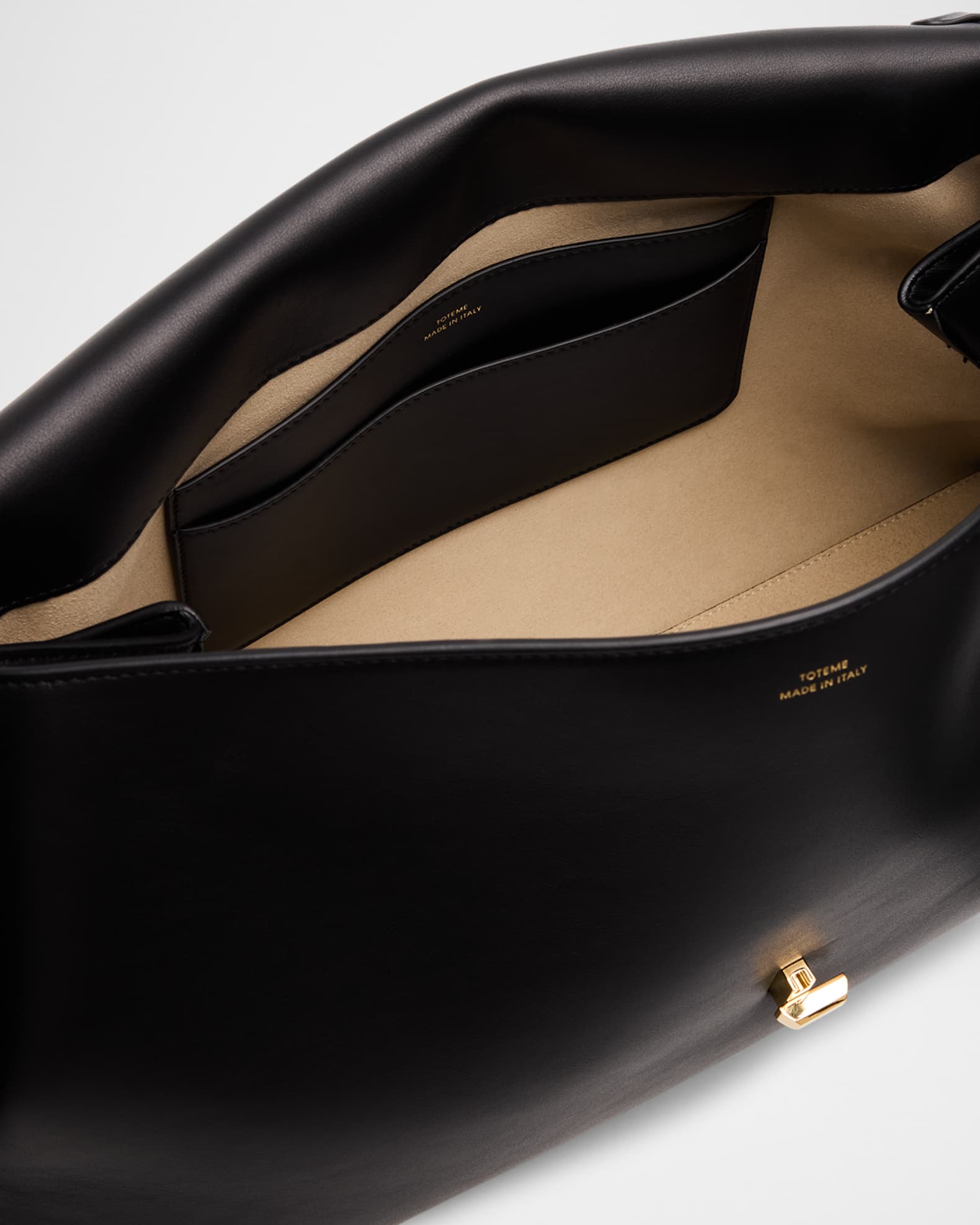 Toteme T-Lock Smooth Calf Leather Satchel Bag | Neiman Marcus