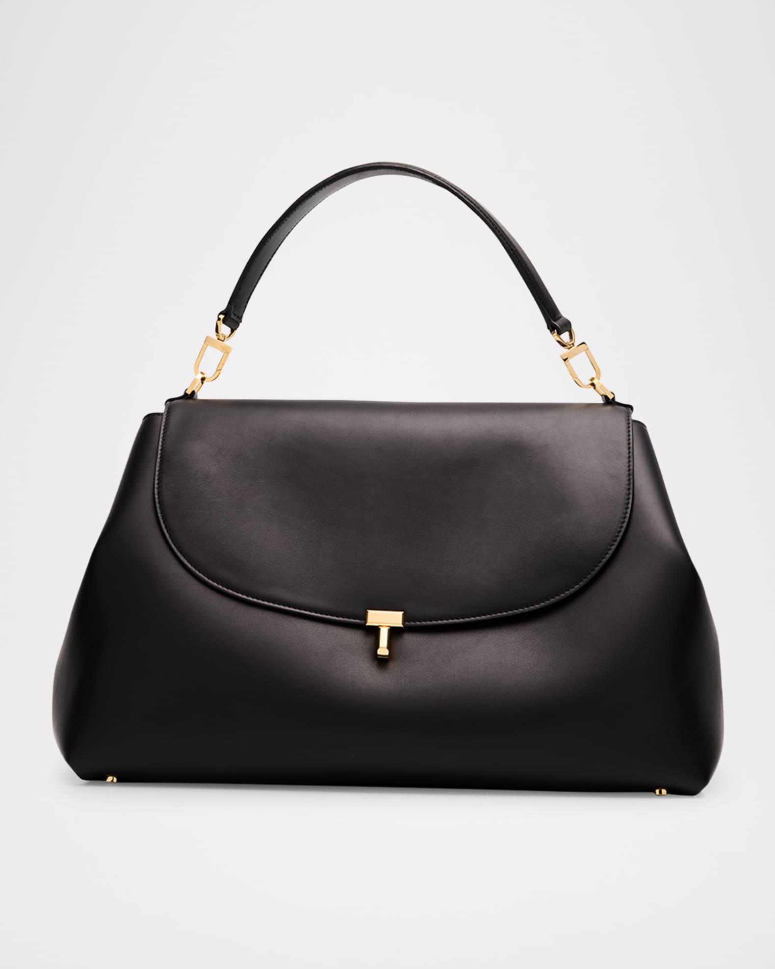 Toteme T-Lock Leather Satchel Bag | Neiman Marcus