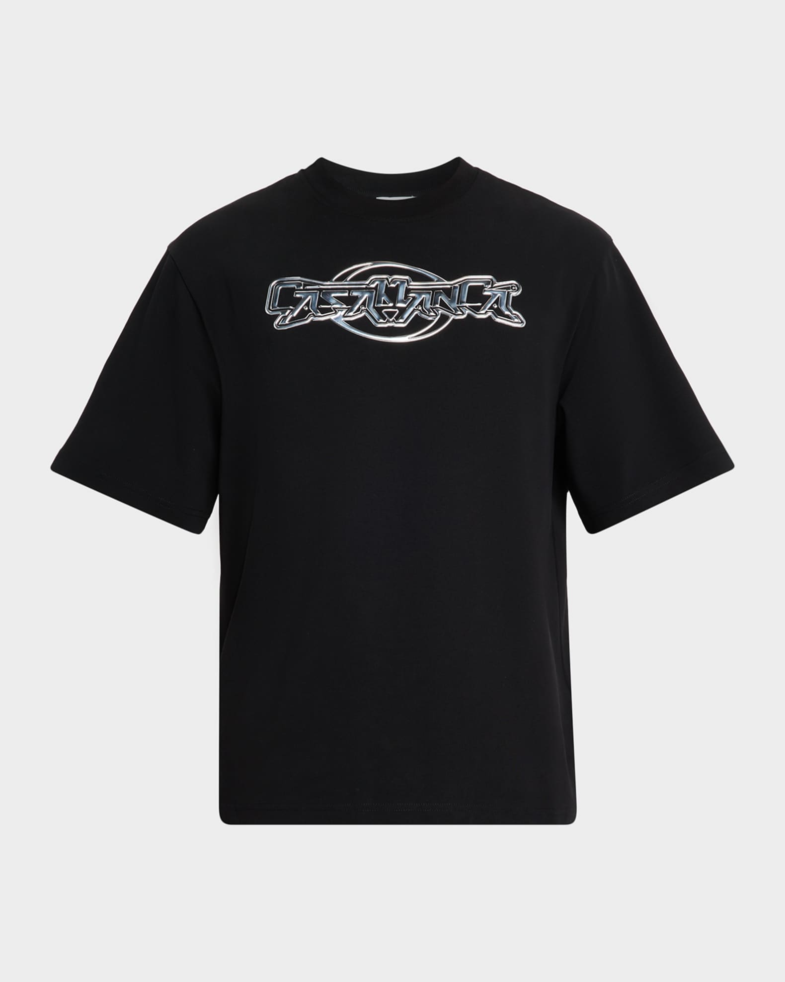 CASABLANCA Men's Chrome Logo Oversized Fit Graphic T‑Shirt