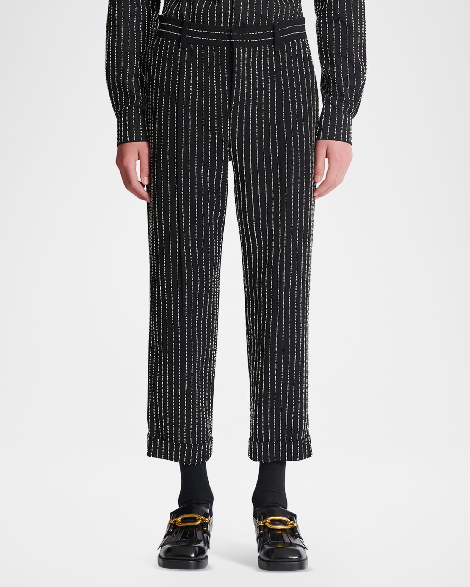 Balmain Men's Crystal Stripe StraightFit Pants Neiman Marcus