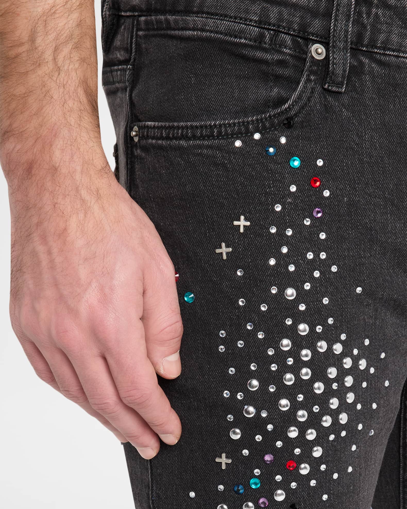 Ksubi Men's Van Winkle Embellished Skinny Jeans | Neiman Marcus