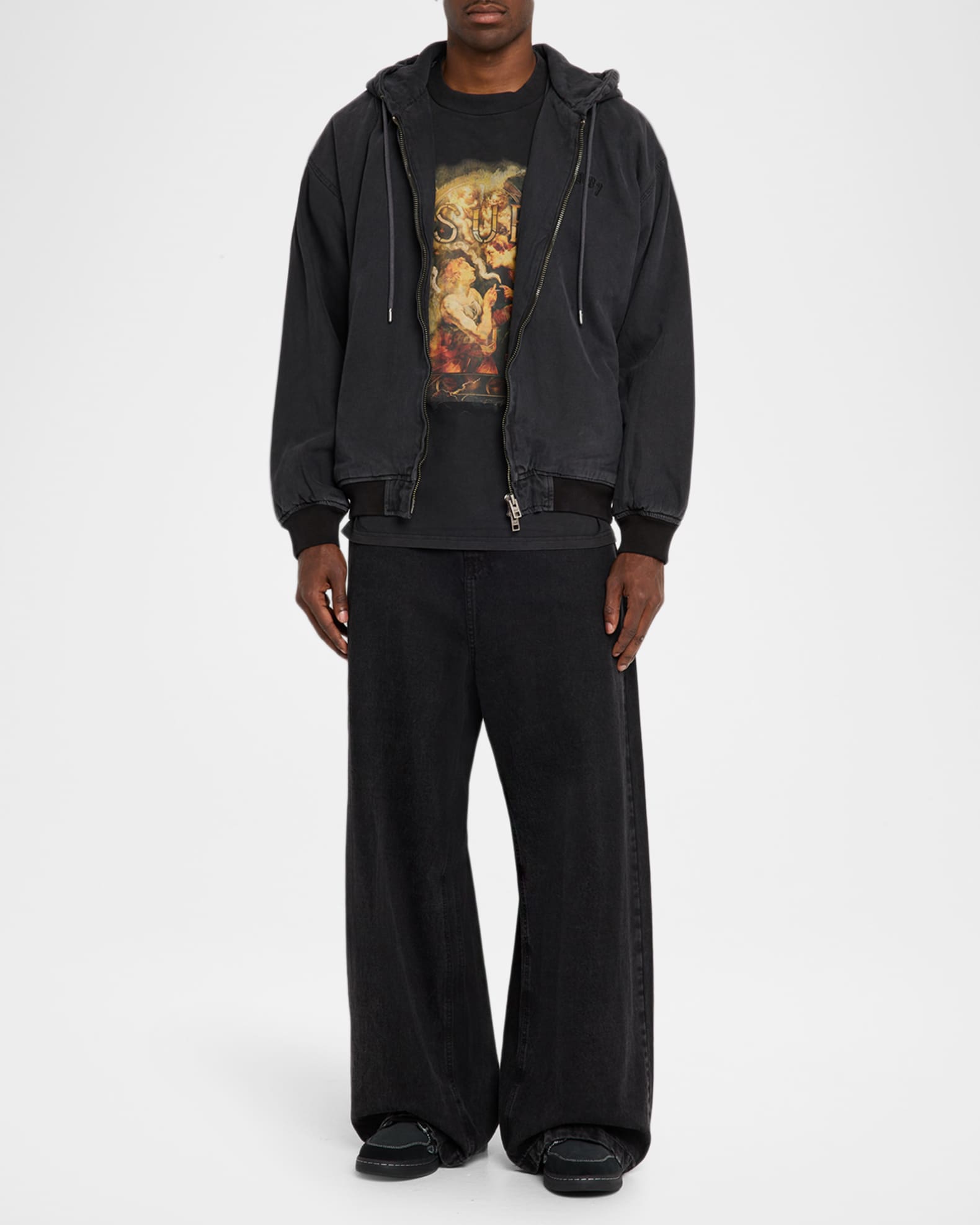 Ksubi Men's Studded Logo Hooded Bomber Jacket | Neiman Marcus