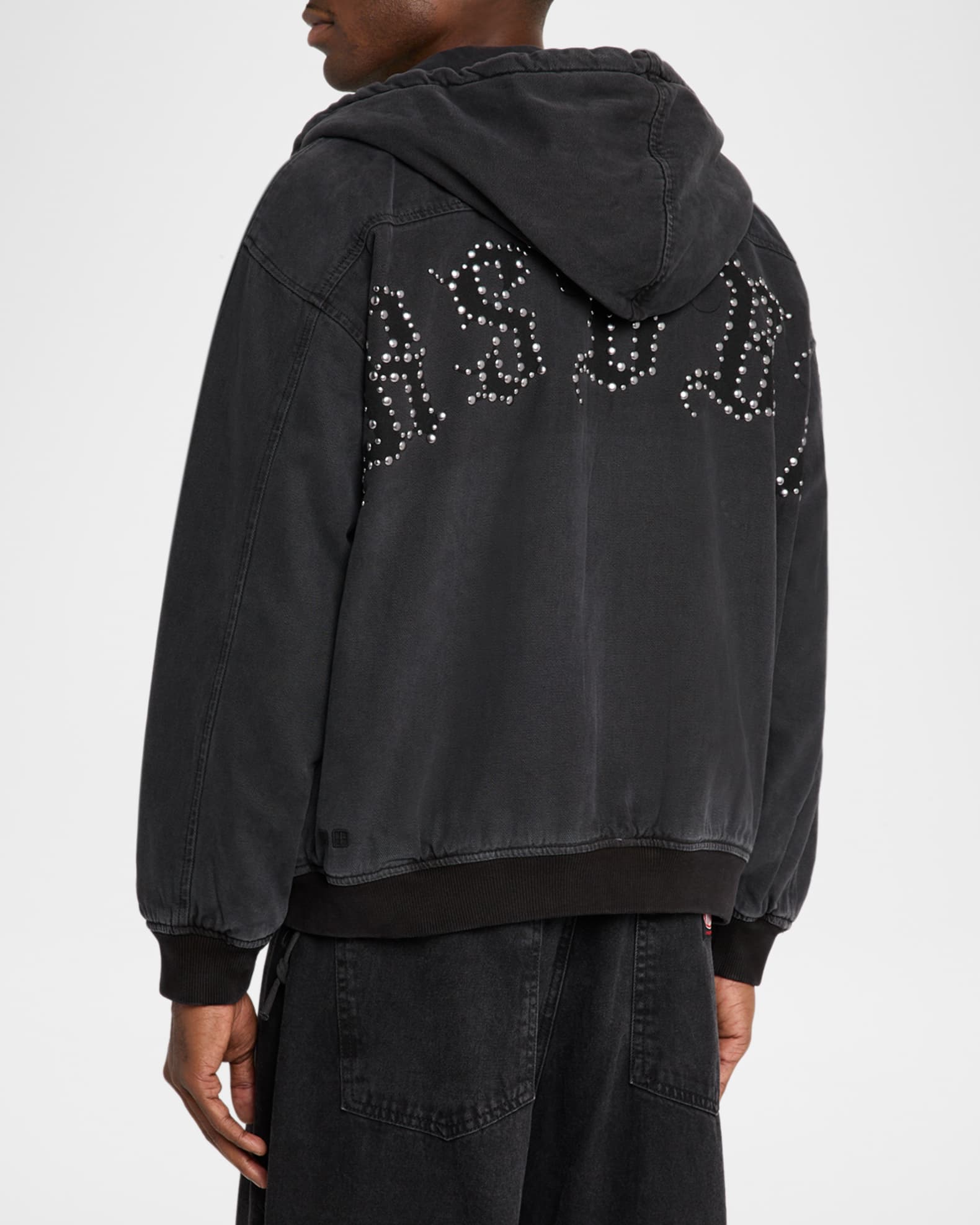 Ksubi Men's Studded Logo Hooded Bomber Jacket | Neiman Marcus