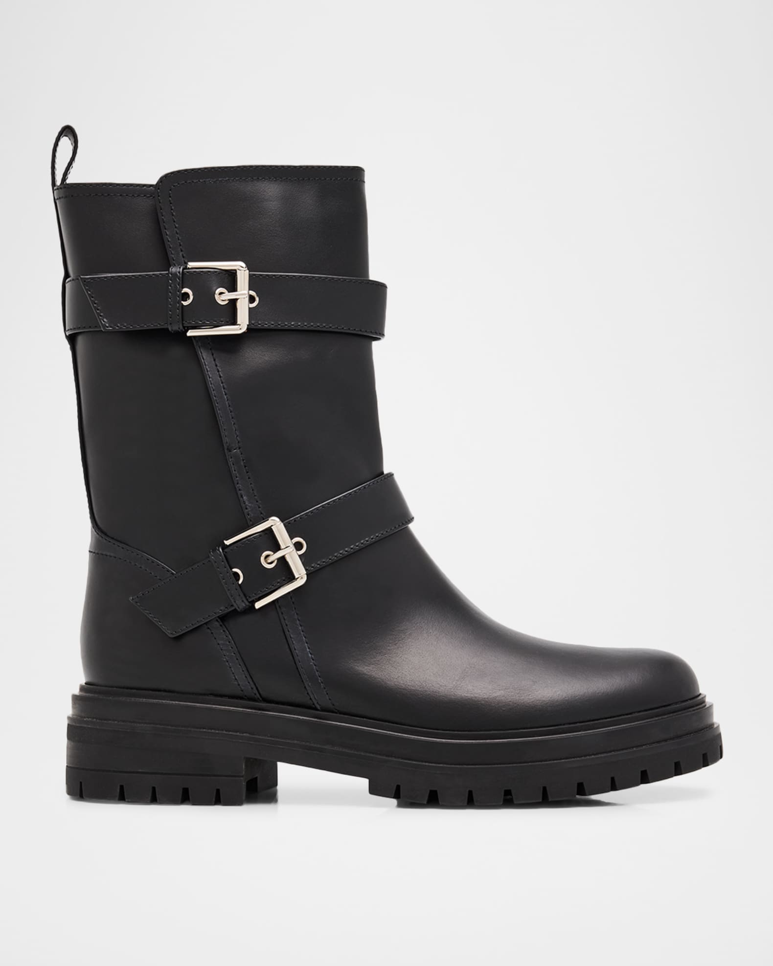 megumegu3 美品 Gianvito Rossi レザーヒールブーツ Gianvito Rossi Thiago Leather Mid-Calf Biker Boots | Neiman Marcus