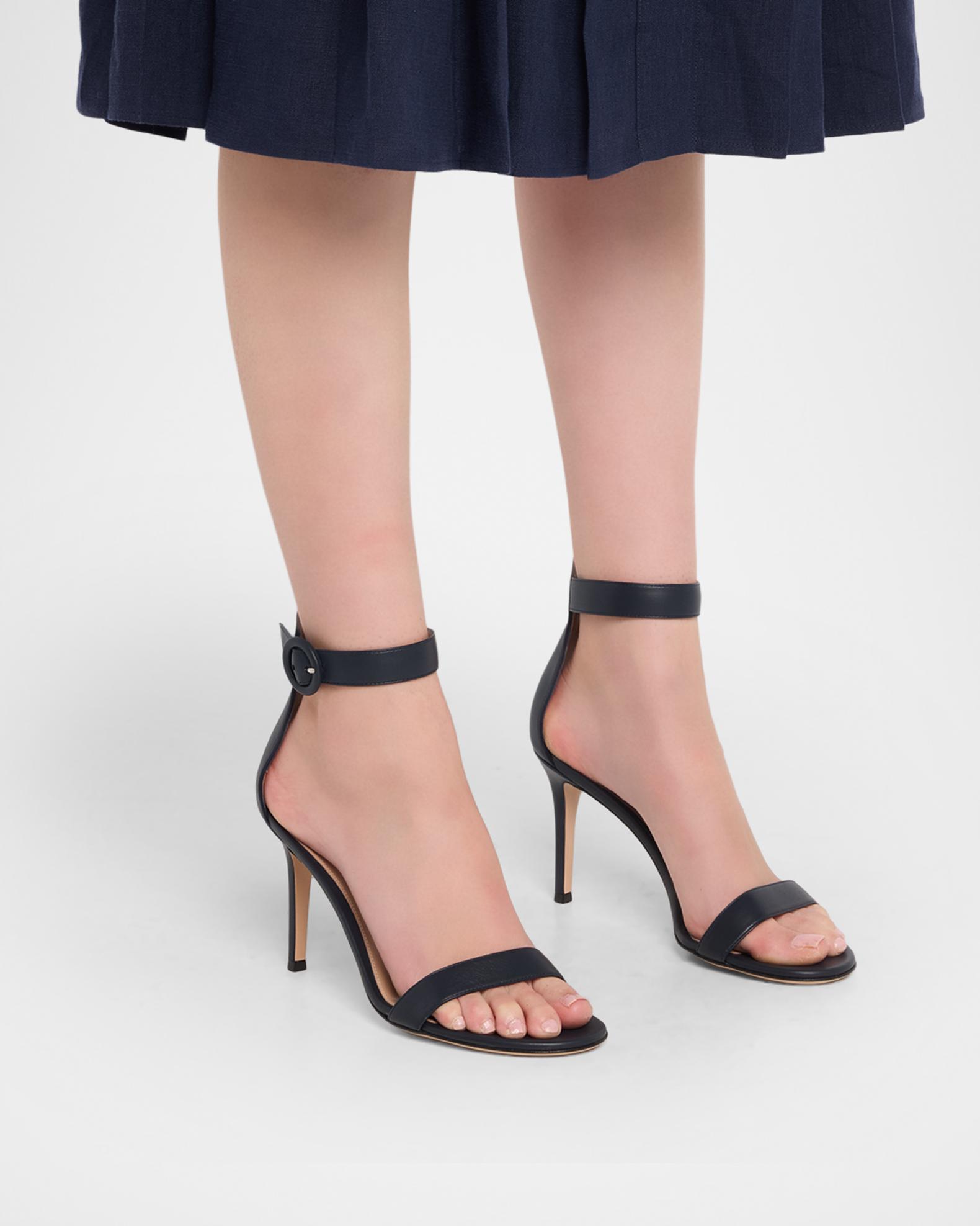 Gianvito Rossi 85mm Portofino Nappa Leather Ankle-Strap Sandals