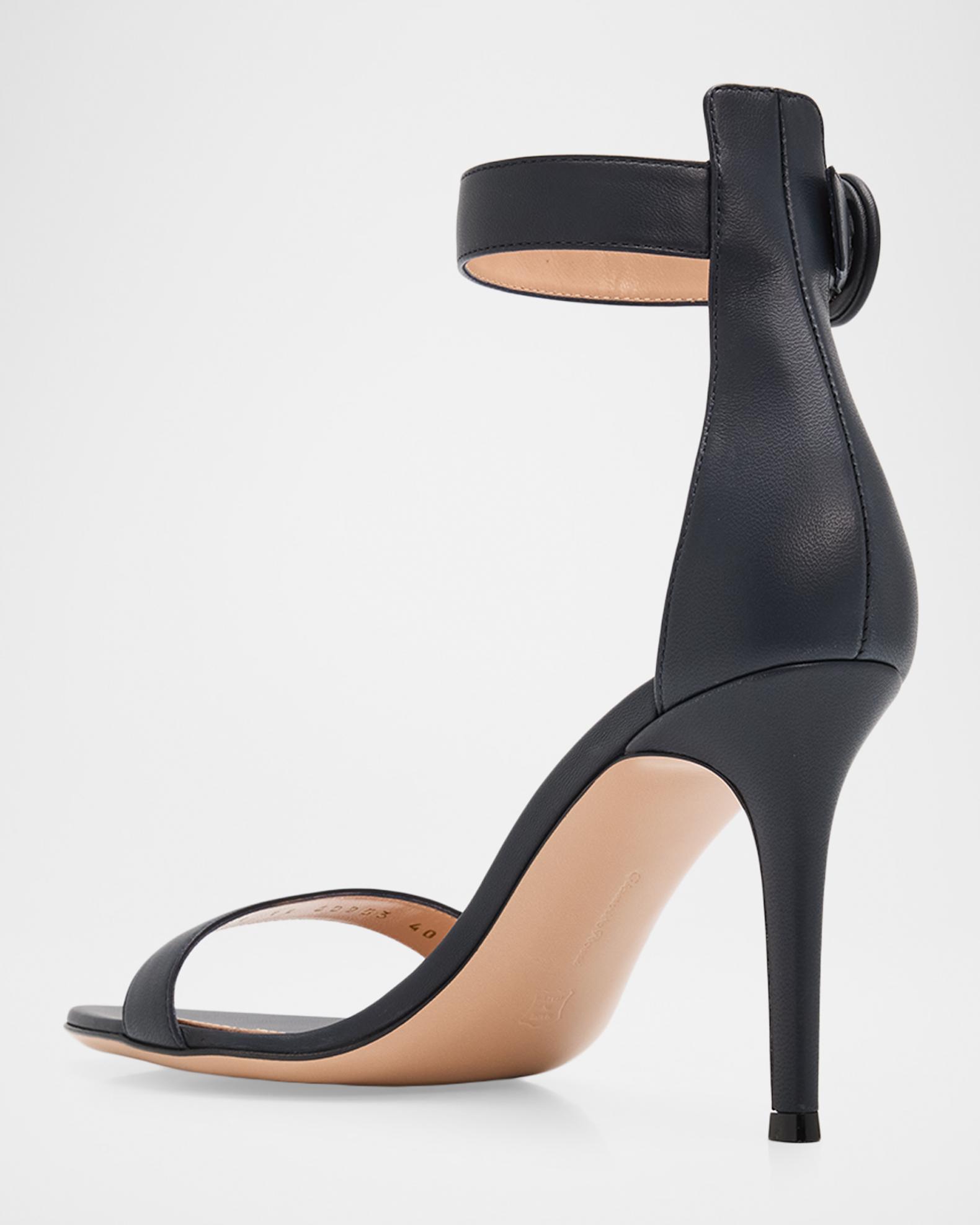 Gianvito Rossi 85mm Portofino Nappa Leather Ankle-Strap Sandals