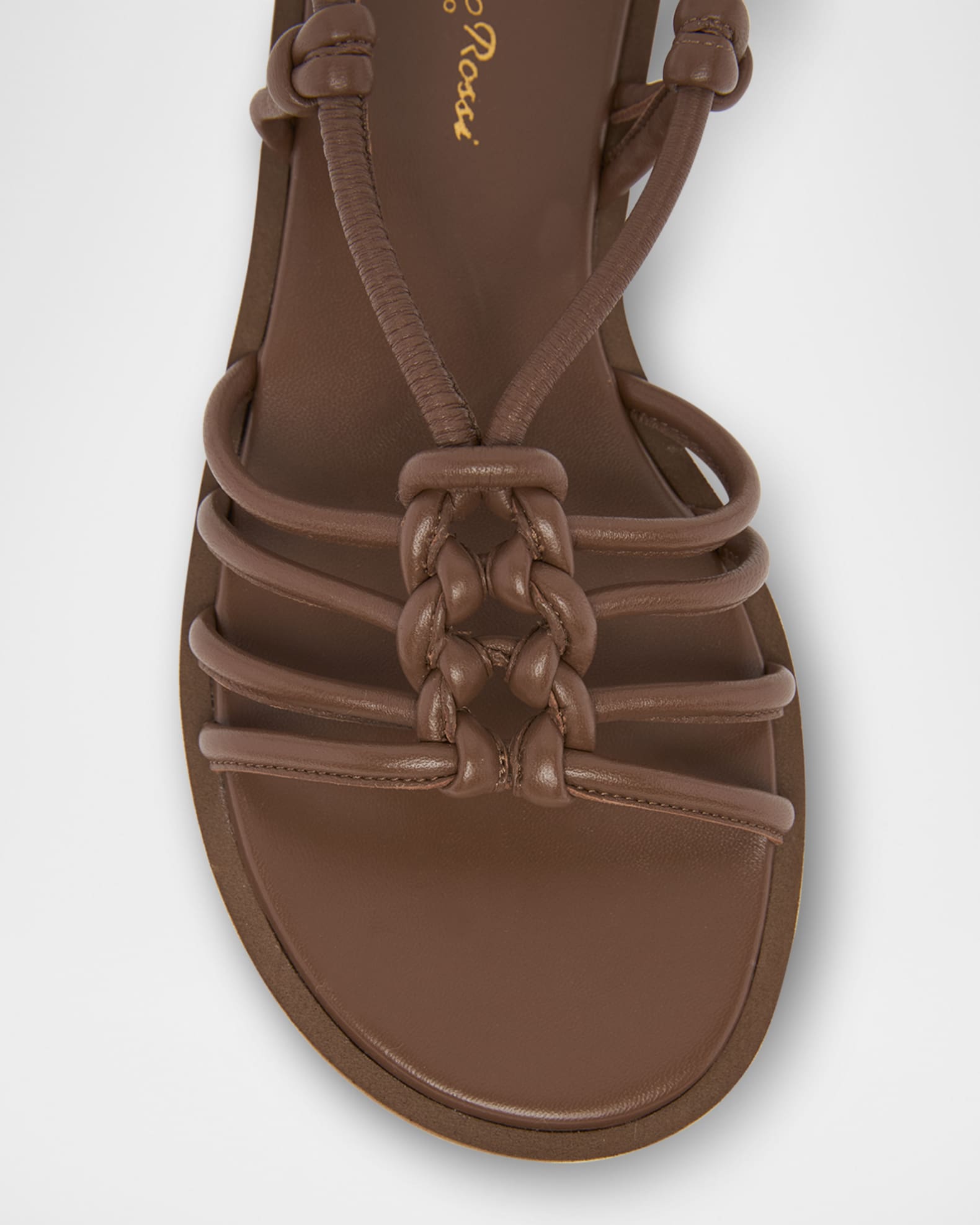 Gianvito Rossi Knotted Leather Slingback Flatform Sandals