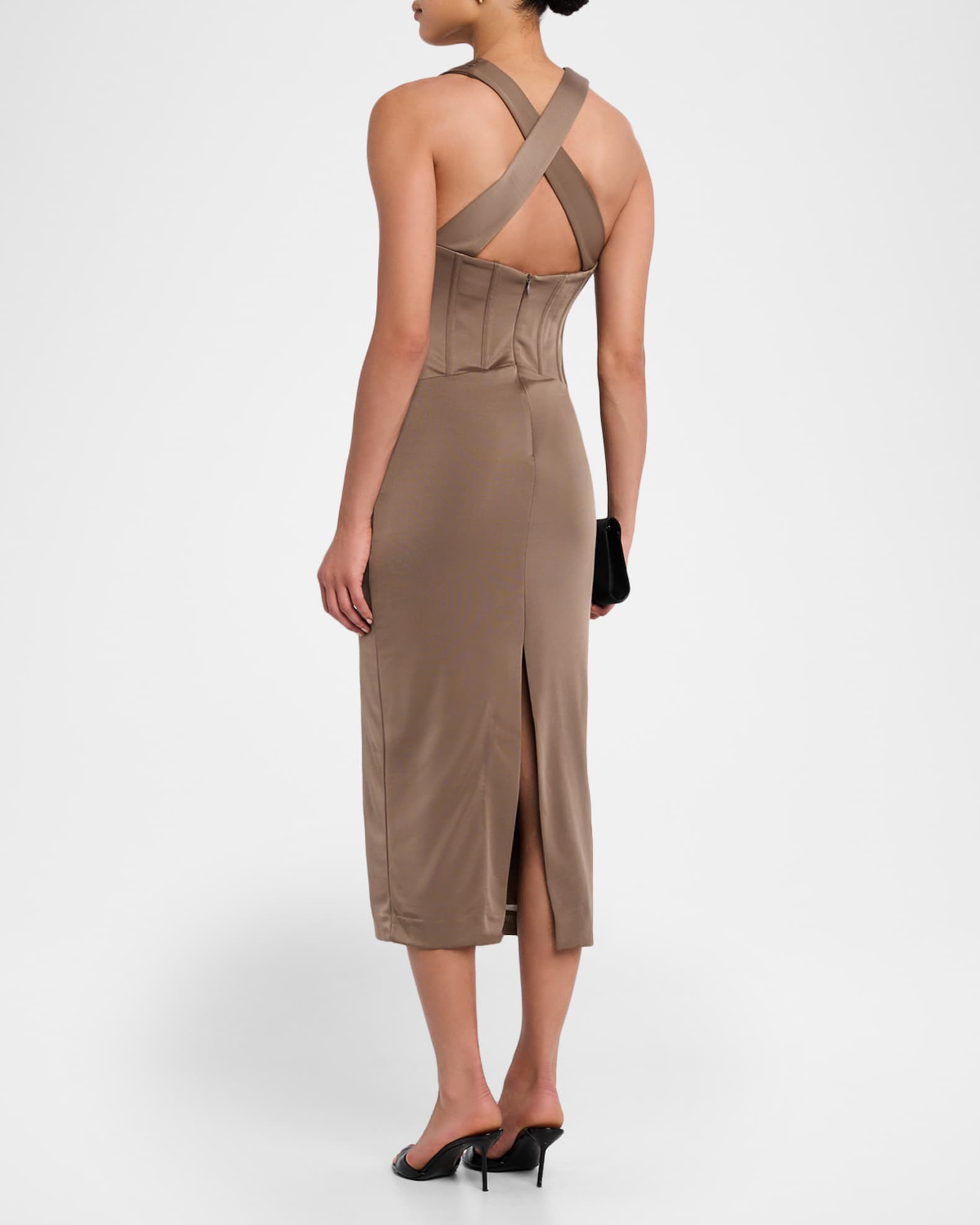 Rebecca Vallance Mischa Midi Dress | Tan | Size 6 | Shopbop