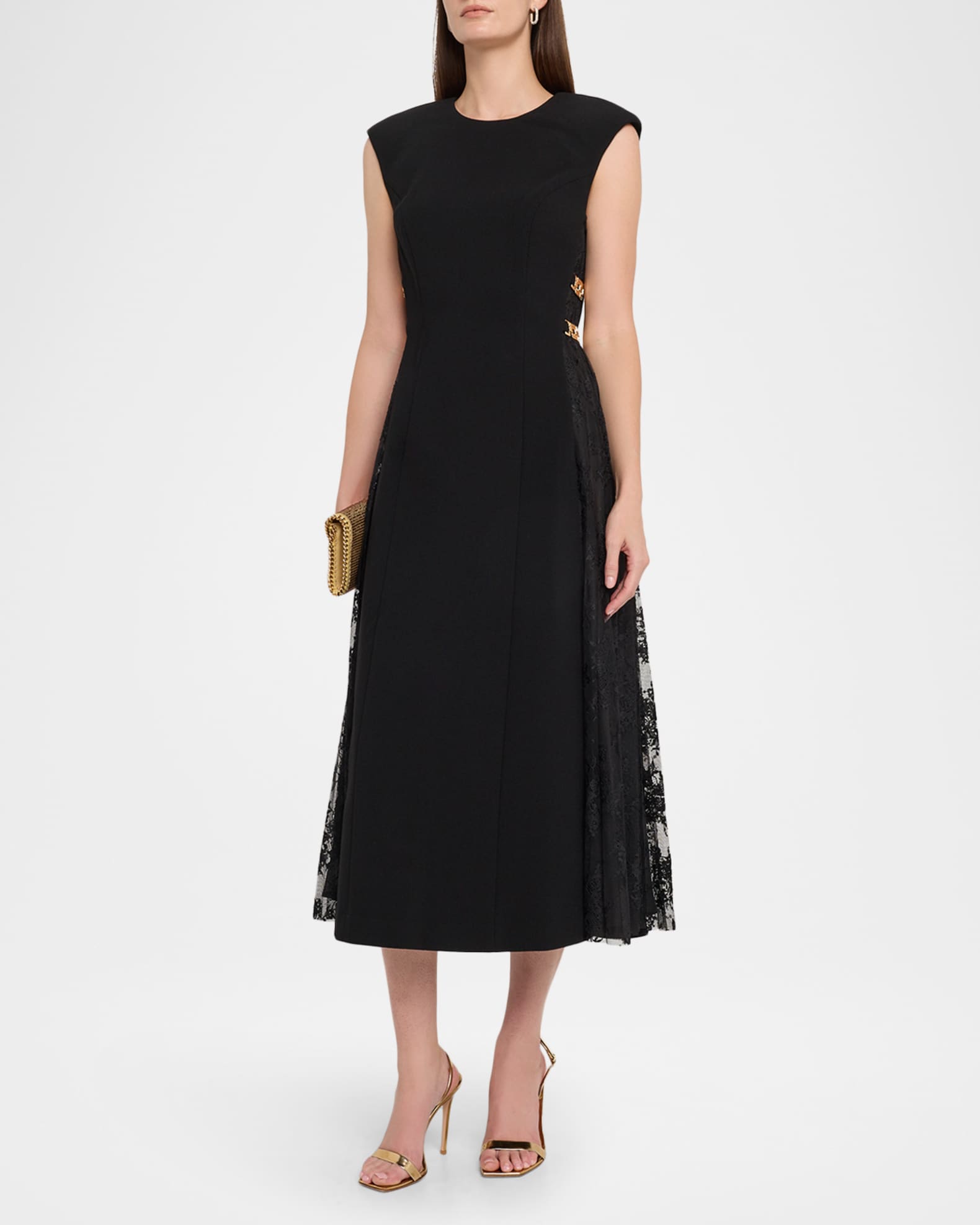 Rebecca Vallance Women's Milena Lace-Overlay Midi Dress - Black - Size 4
