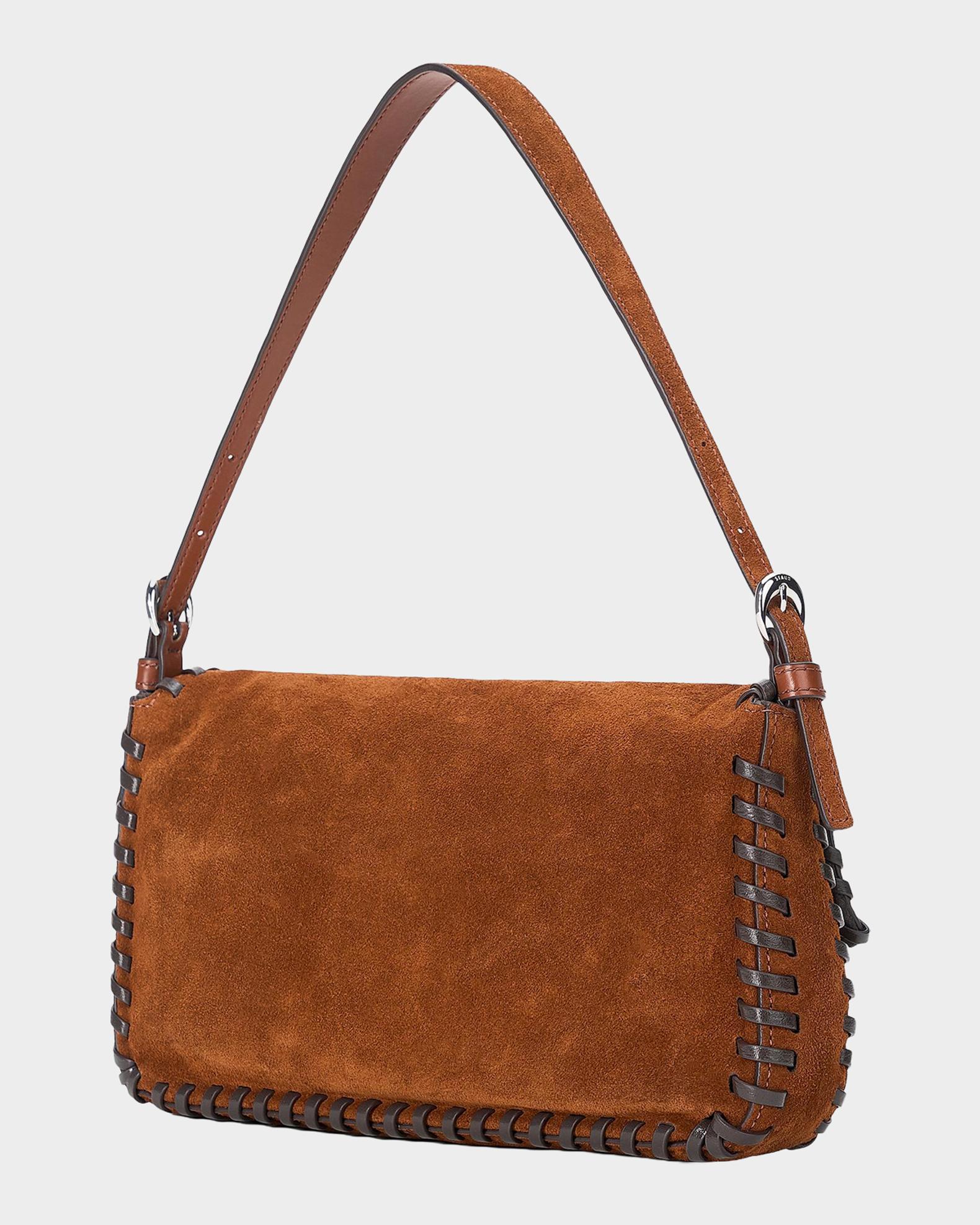 STAUD Harlow Whipstitch Suede Shoulder Bag | Neiman Marcus
