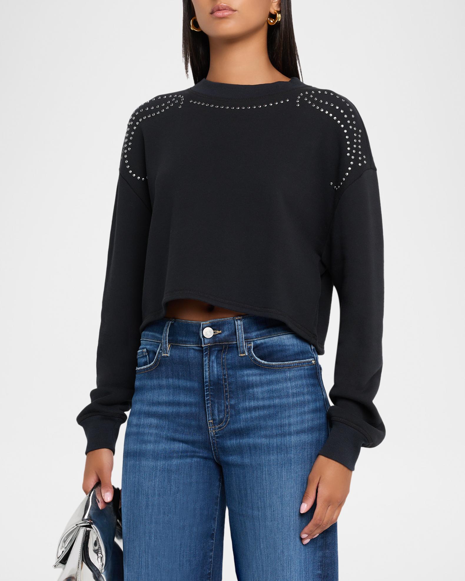 Rag & Bone Cropped Vintage Terry Sweatshirt | Neiman Marcus