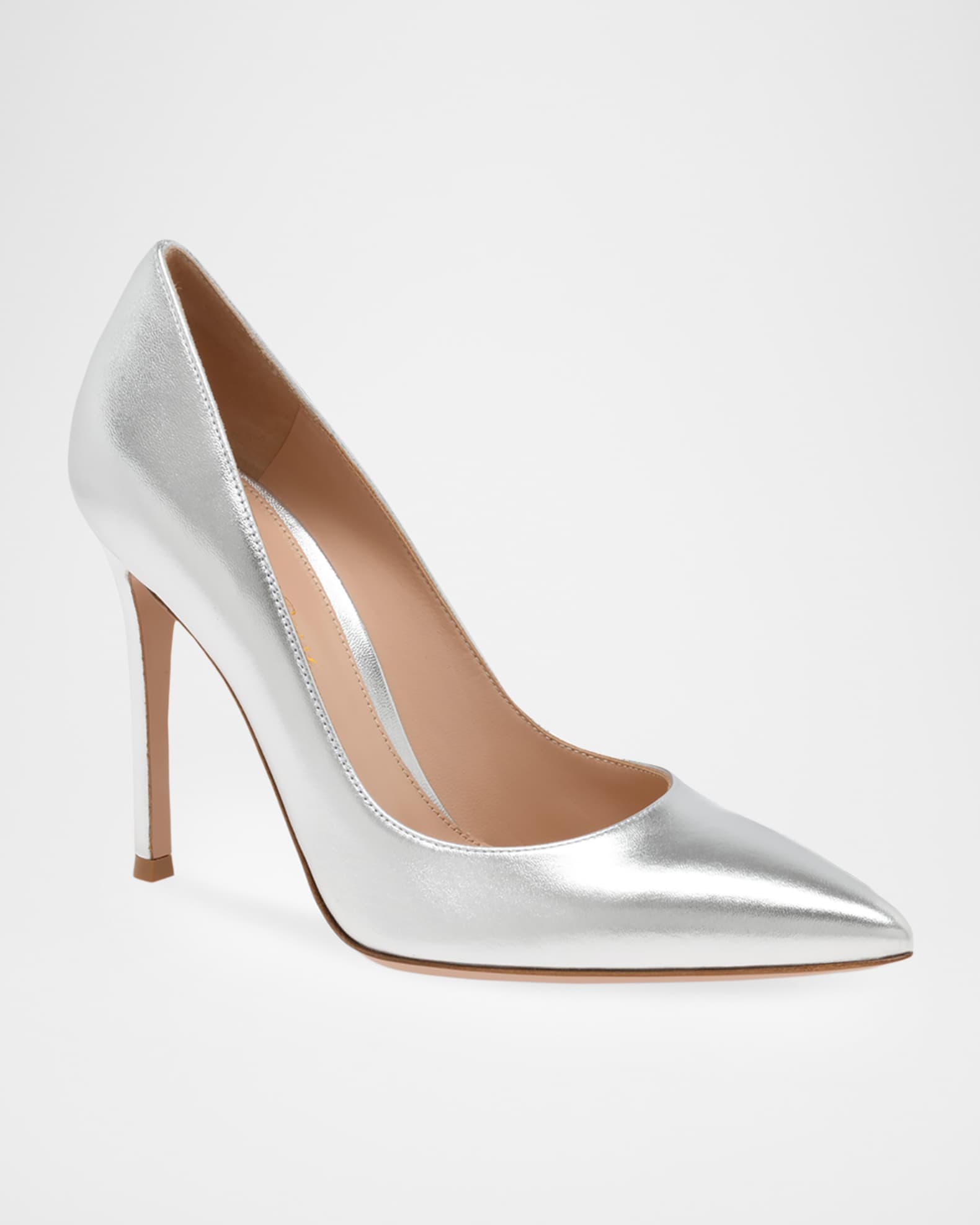 Gianvito Rossi 105mm Gianvito Metallic Leather Pumps | Neiman Marcus