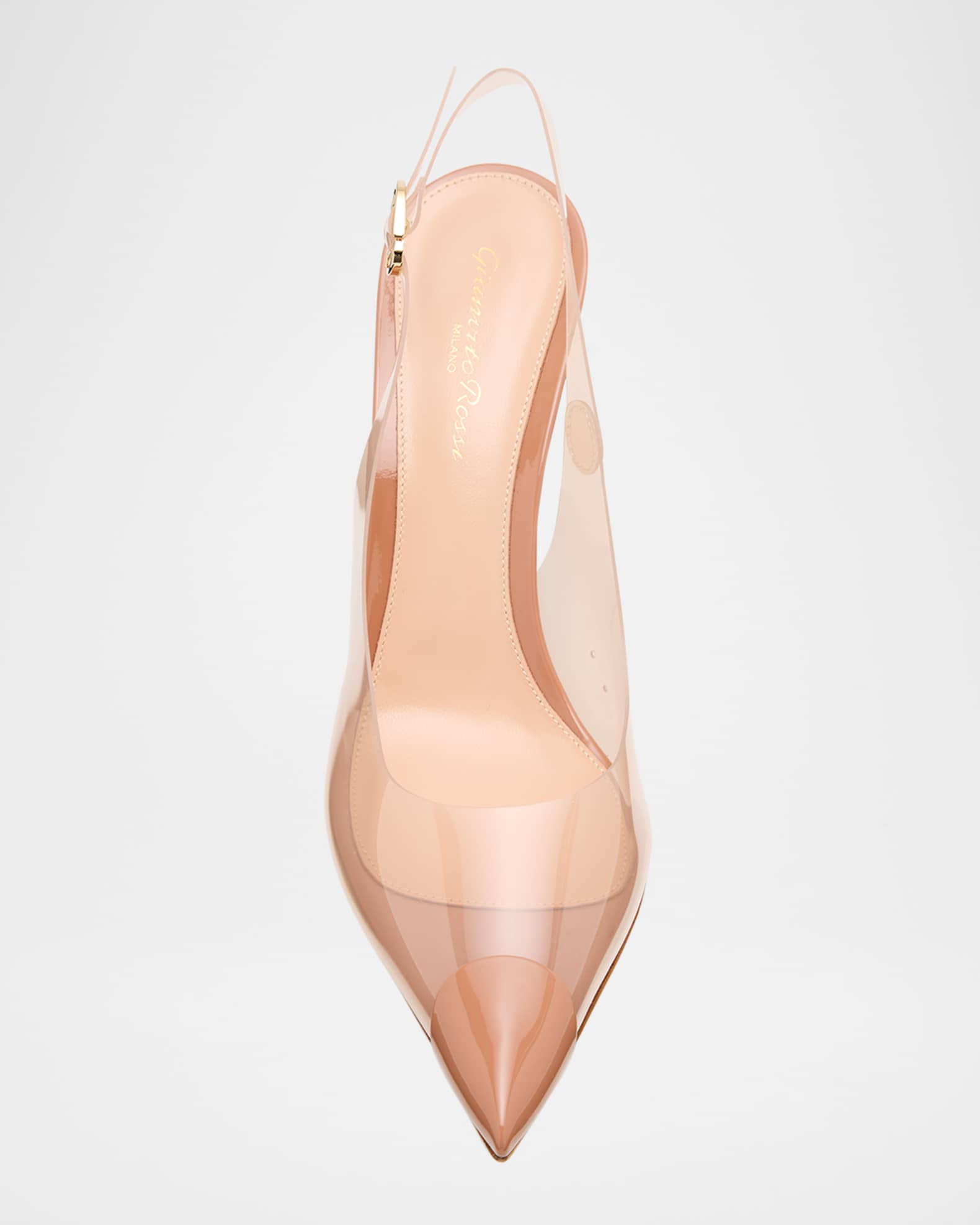 Gianvito Rossi Plexi Patent Leather Cap-Toe Slingback Pumps