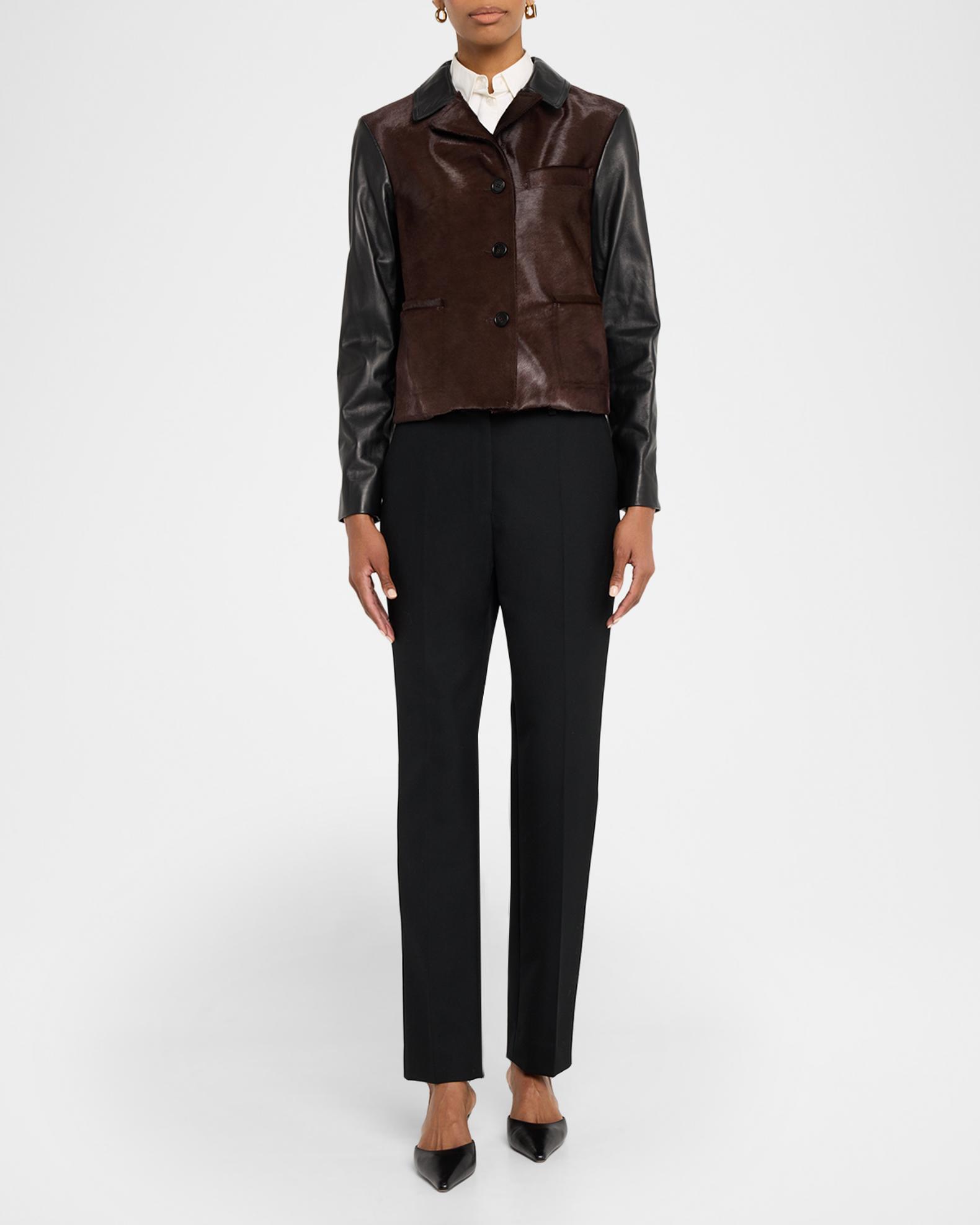 Marni Pony-Hair And Leather Jacket | Neiman Marcus