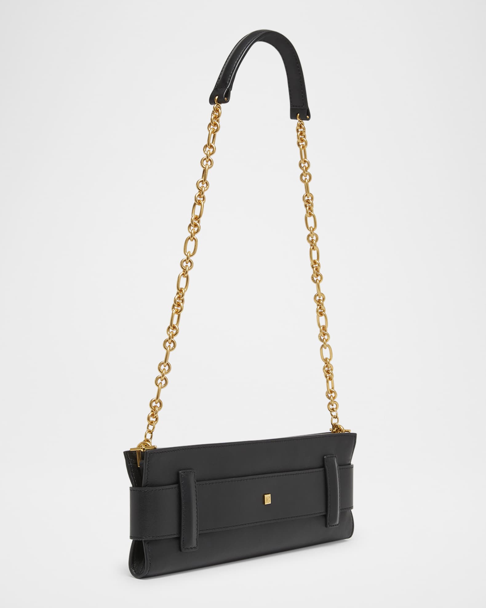 Balmain Anthem Belted Clutch Bag in Leather | Neiman Marcus