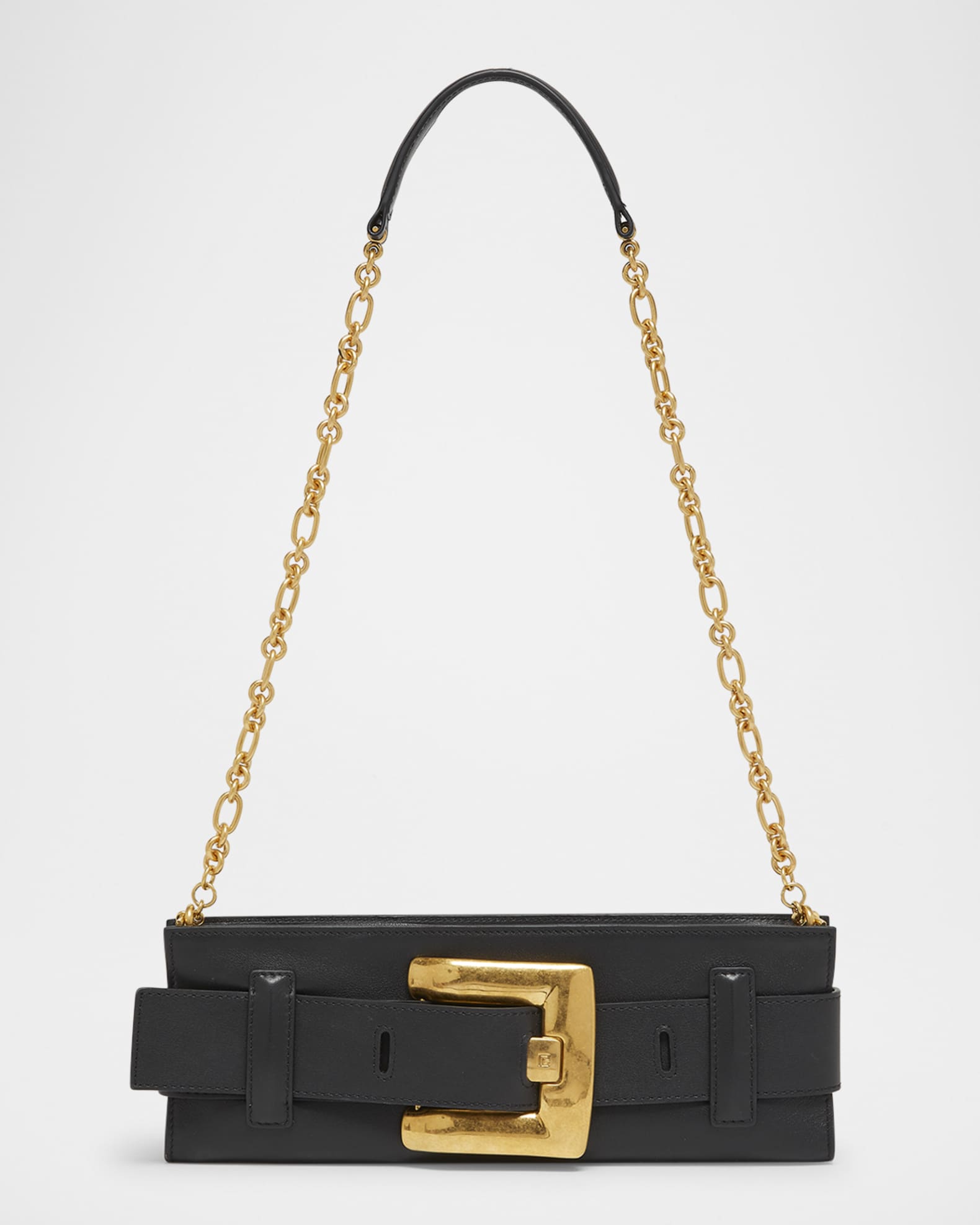 Balmain Anthem Belted Clutch Bag in Leather | Neiman Marcus