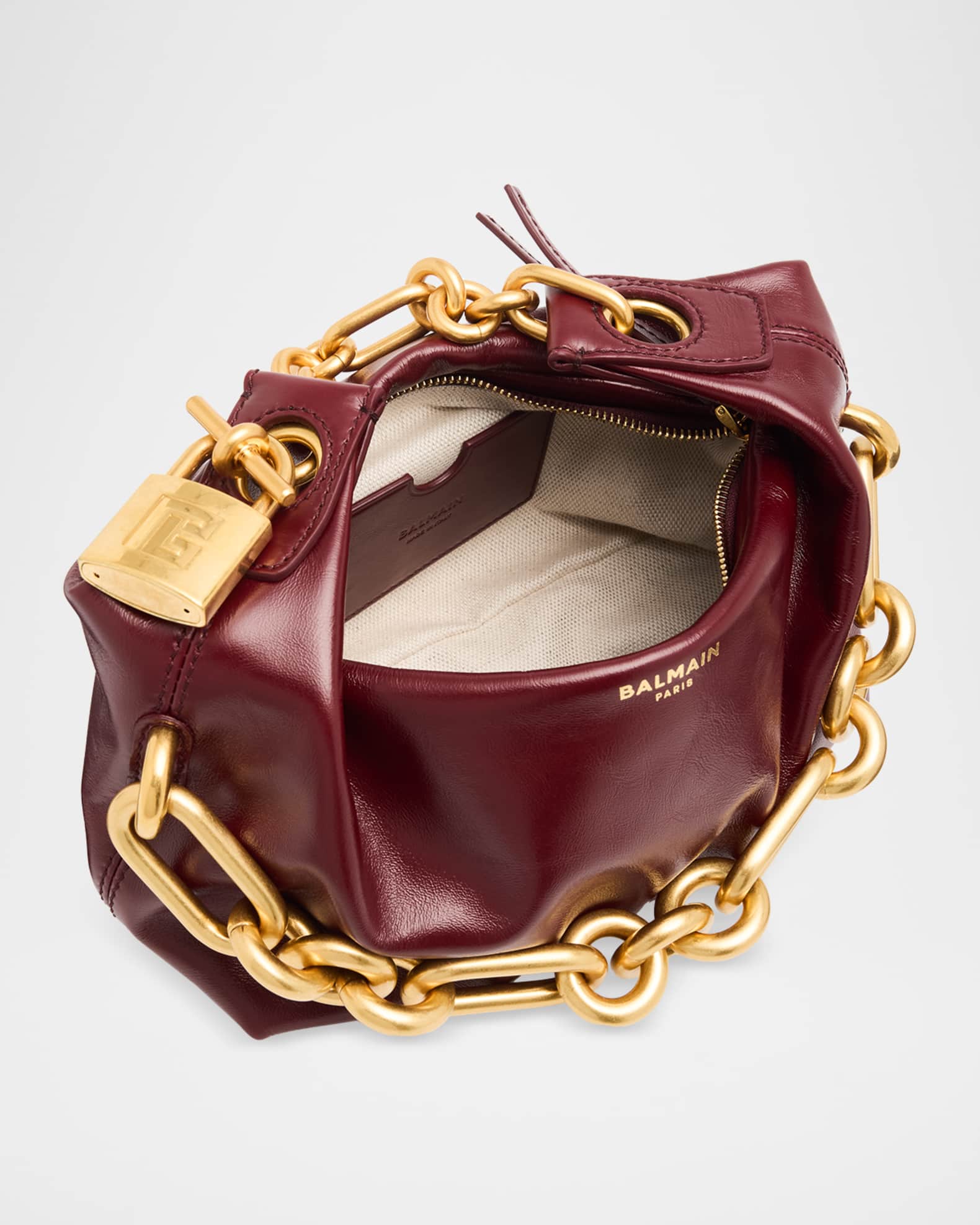 Balmain Sync Mini Chain Leather Top-Handle Bag | Neiman Marcus