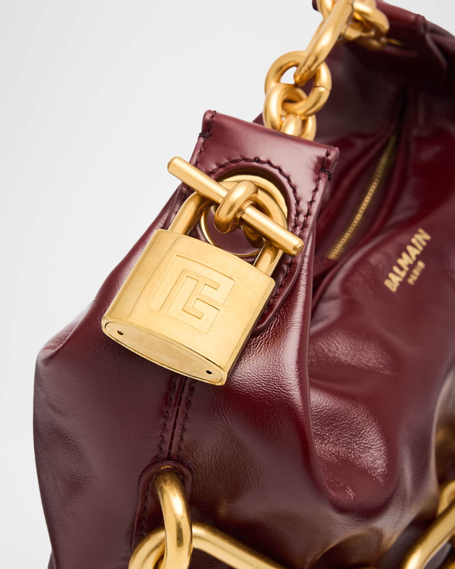 Balmain Sync Mini Chain Leather Top-Handle Bag | Neiman Marcus