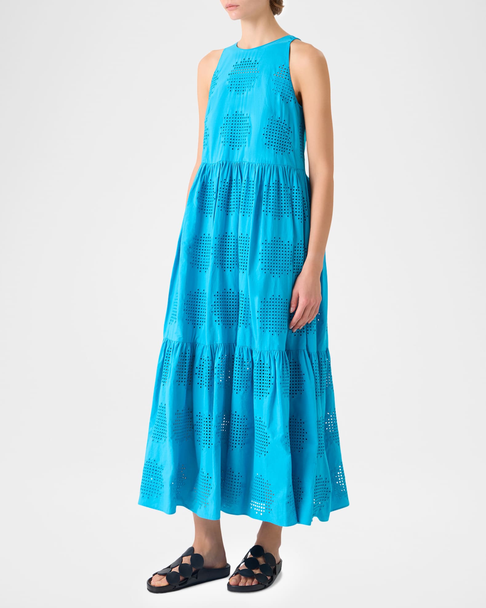 akris maxi dress Akris punto Jersey & Star-Embroidered Tulle Maxi Dress