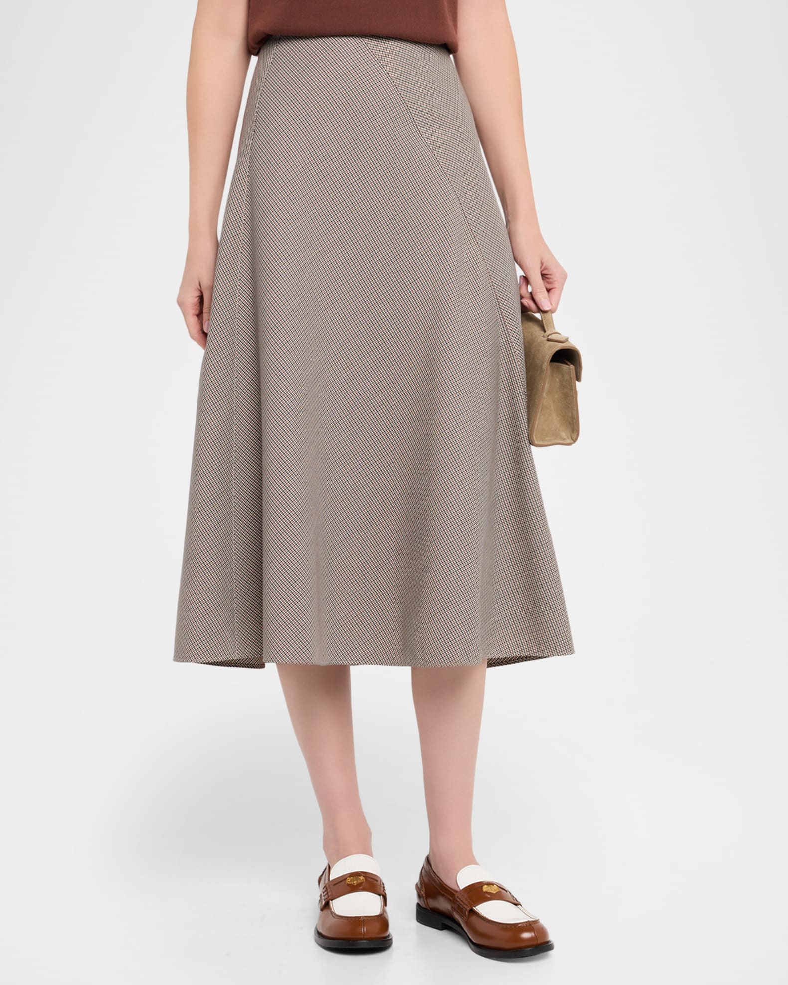 Vince Asymmetric Plaid Circle Skirt | Neiman Marcus