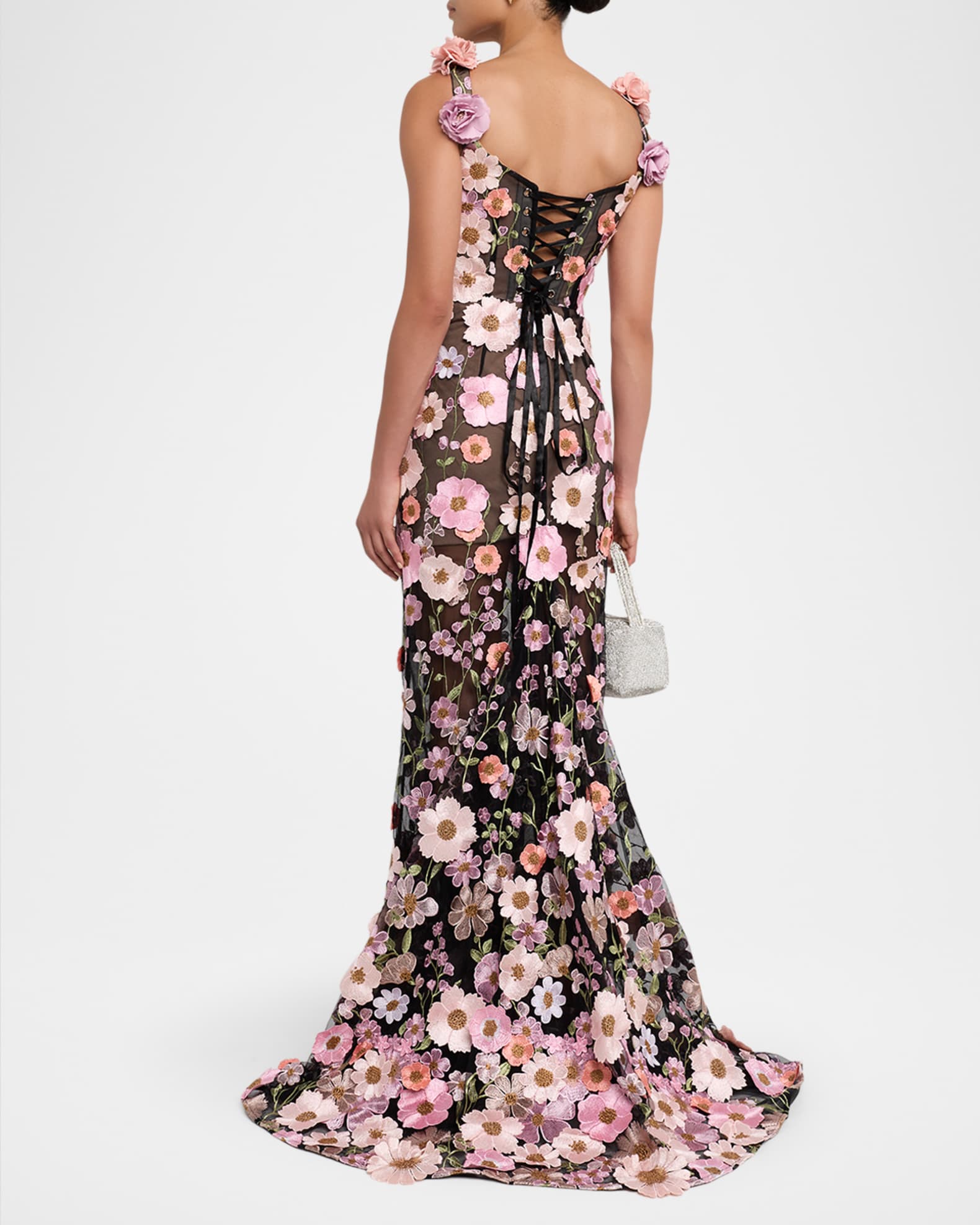 Bronx and Banco Jasmine Maraya Flower-Embellished Gown | Neiman Marcus