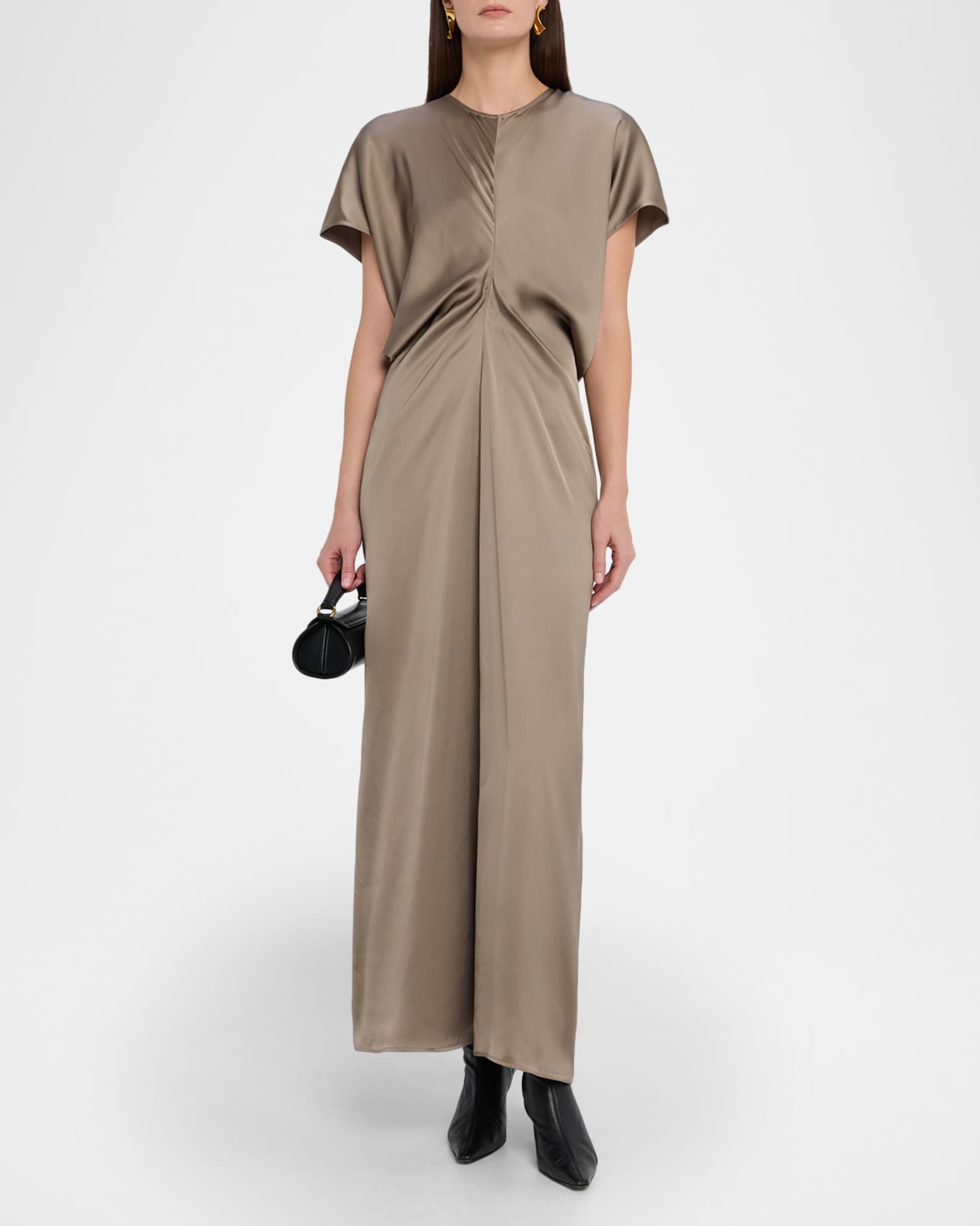 Toteme - Slouch waist dress taupe - 42 - Women
