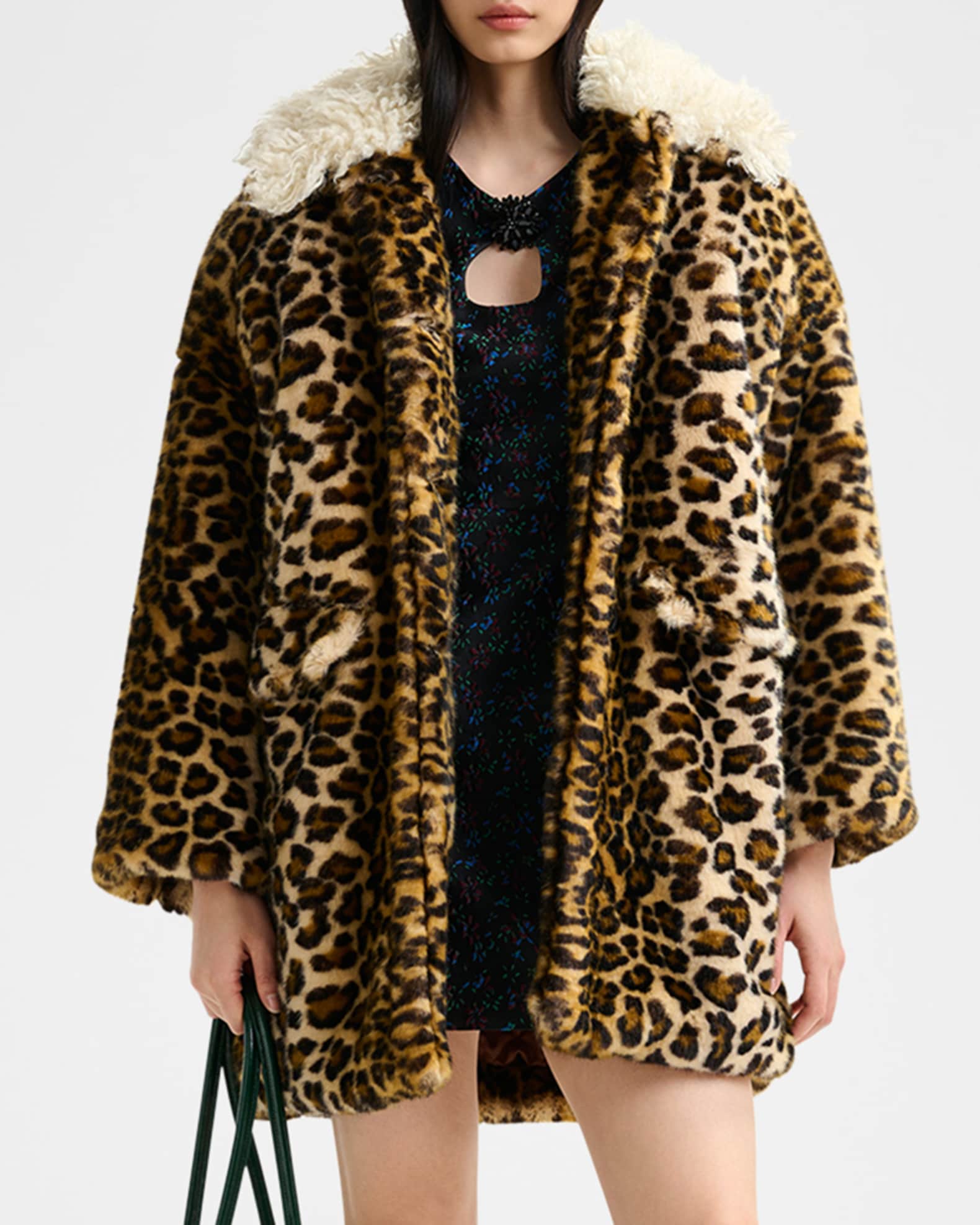 Essentiel Antwerp Leopard-Printed Faux Fur Coat | Neiman Marcus