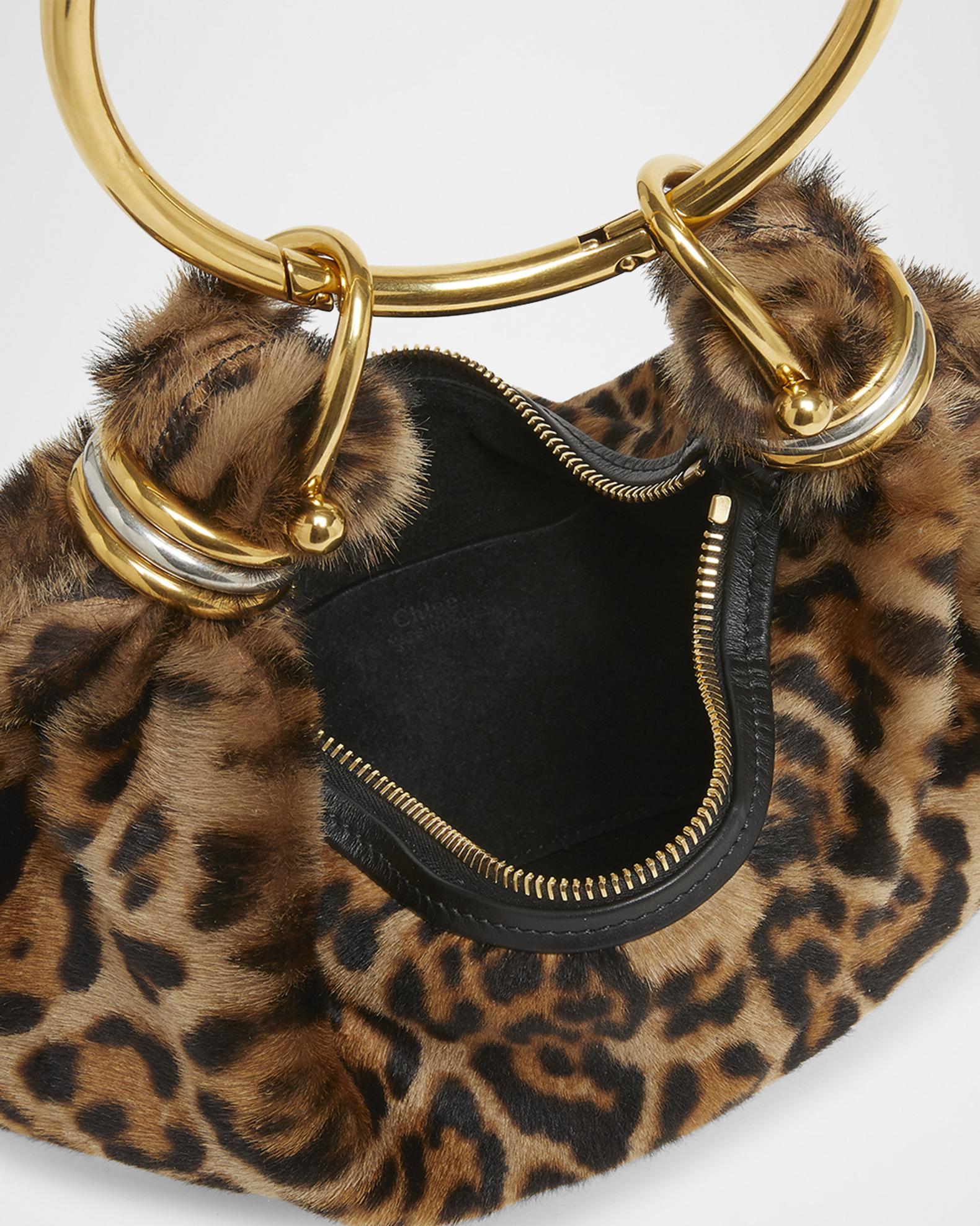 Chloe Bracelet Hobo Bag in Leopard-Print Shearling | Neiman 