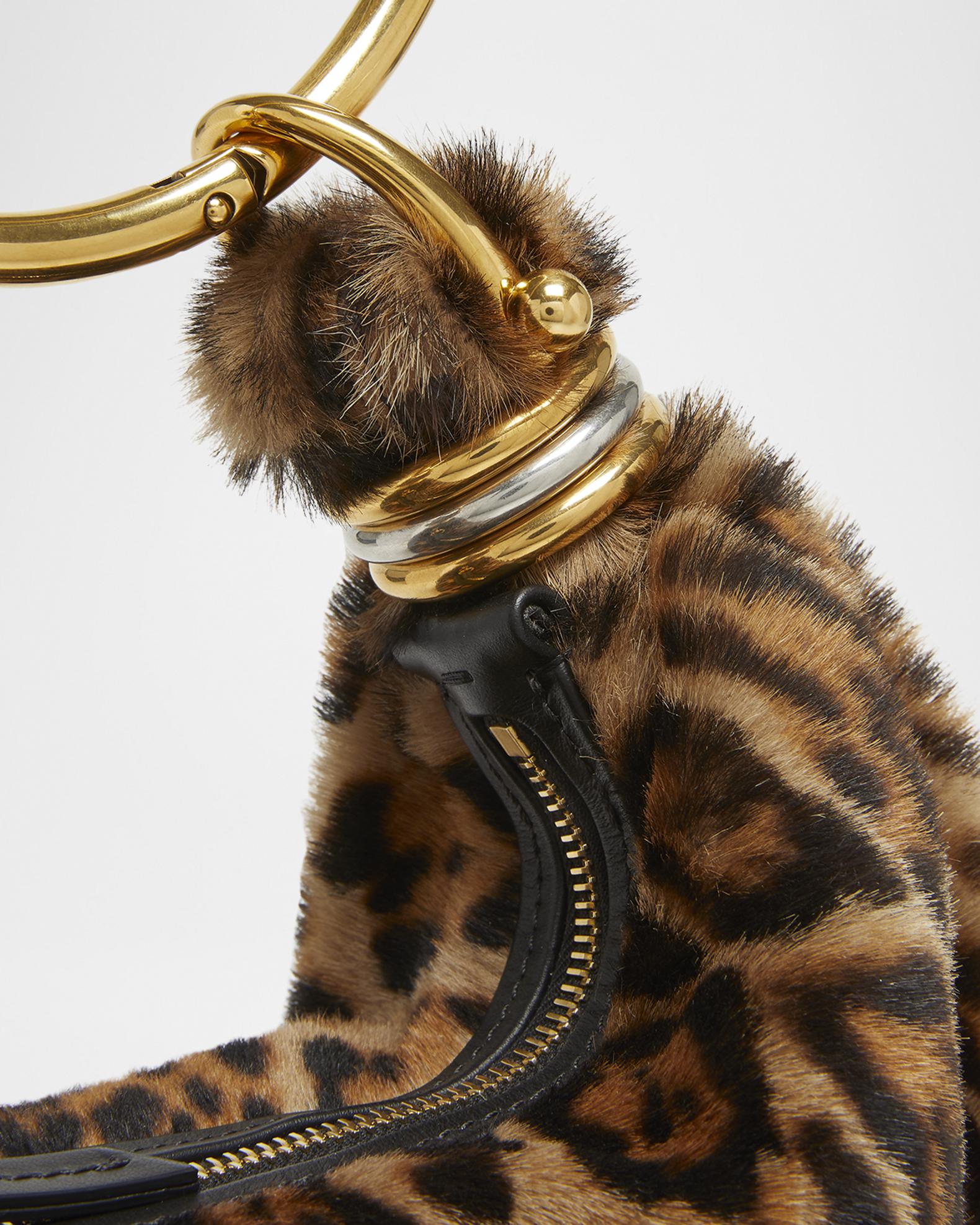 Boho Straw Crossbody Bag Set with Earrings and Leopard Bracelet for Women Chloe Bracelet Hobo Bag in Leopard-Print Shearling | Neiman  main image 4