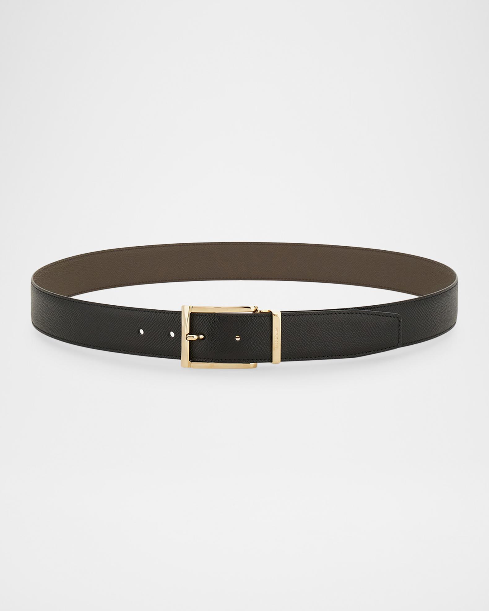 Ferragamo Men's Reversible Hammered Leather Rectangle-Buckle Belt ...