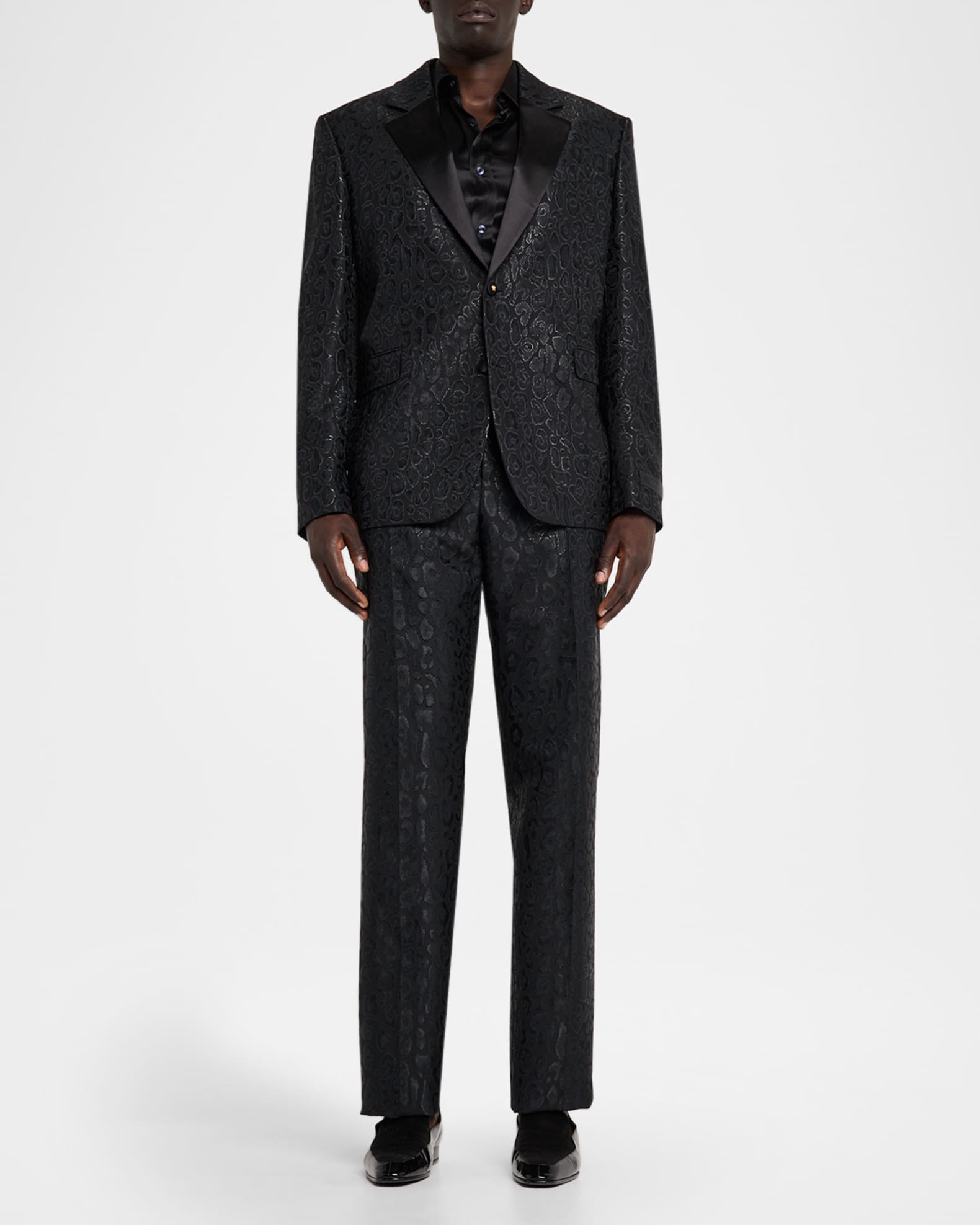 Versace Men's Leopard Jacquard Single-Breasted Blazer | Neiman Marcus
