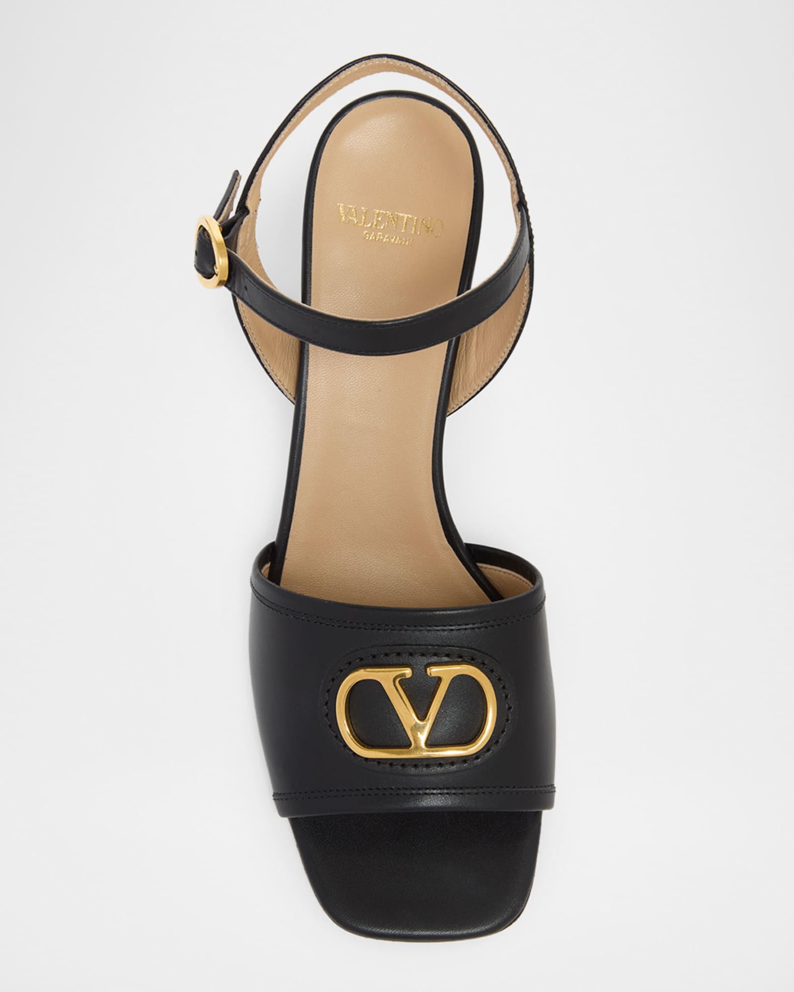 Valentino Garavani 75mm VLogo Signature Leather Sandals | Neiman