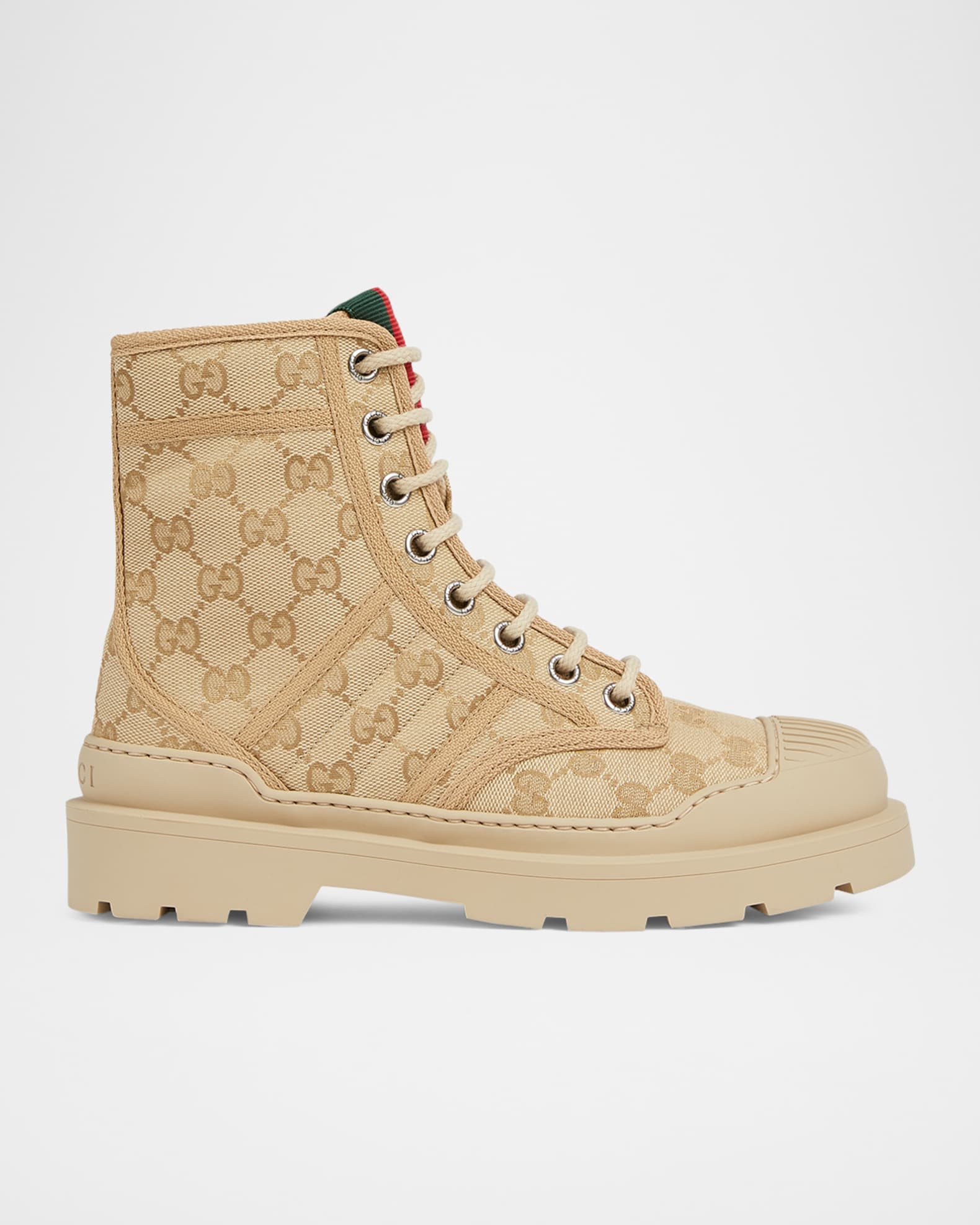 靴 GUCCI GG Monogram Boots 36 1/2 Gucci GG Monogram Canvas Combat Boots | Neiman Marcus