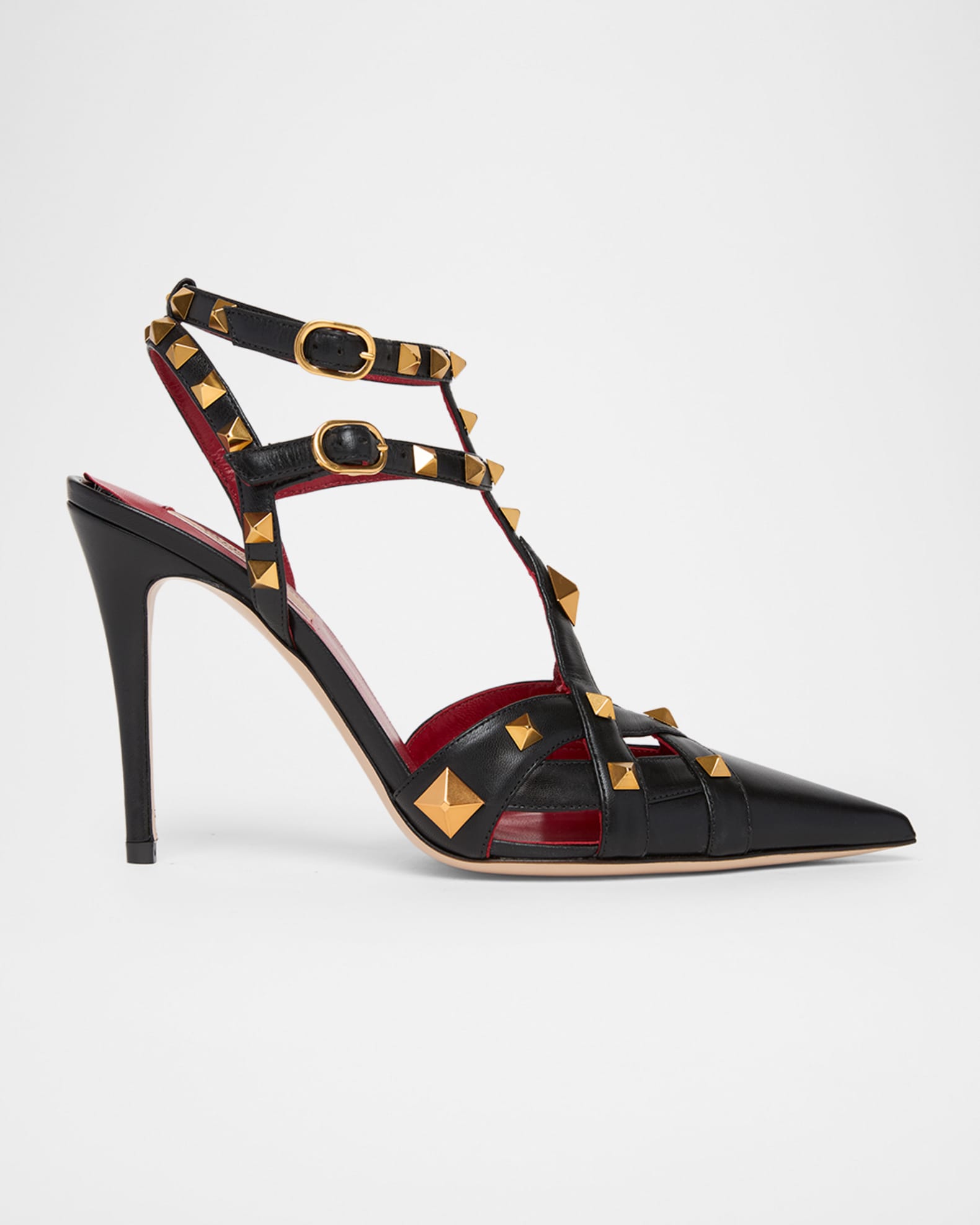 Valentino Garavani 100mm Studdy Leather Pointed-Toe Pumps | Neiman
