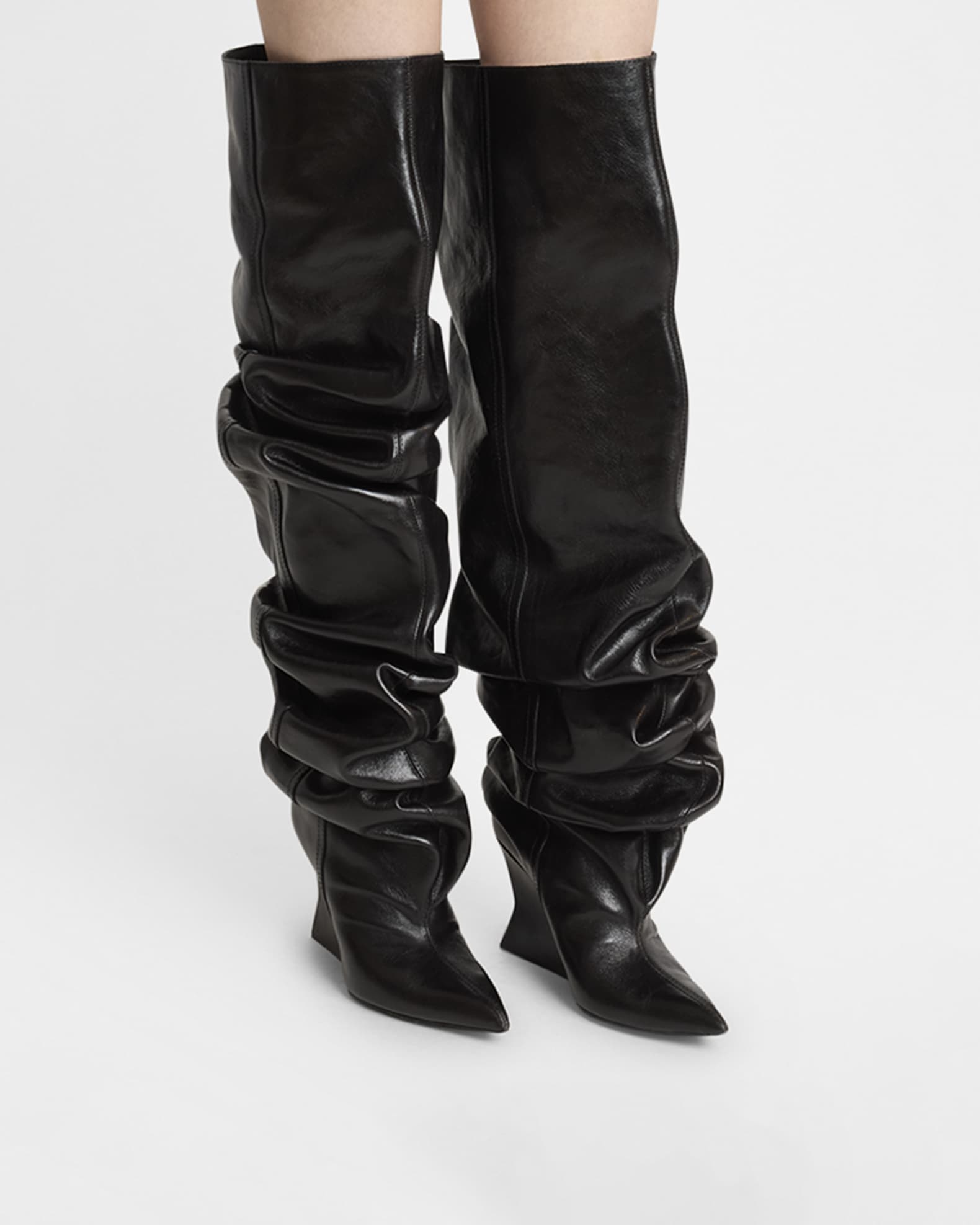 BALMAIN ブラックレザーブーツ ラグジュアリーレディースブーツ | BALMAIN