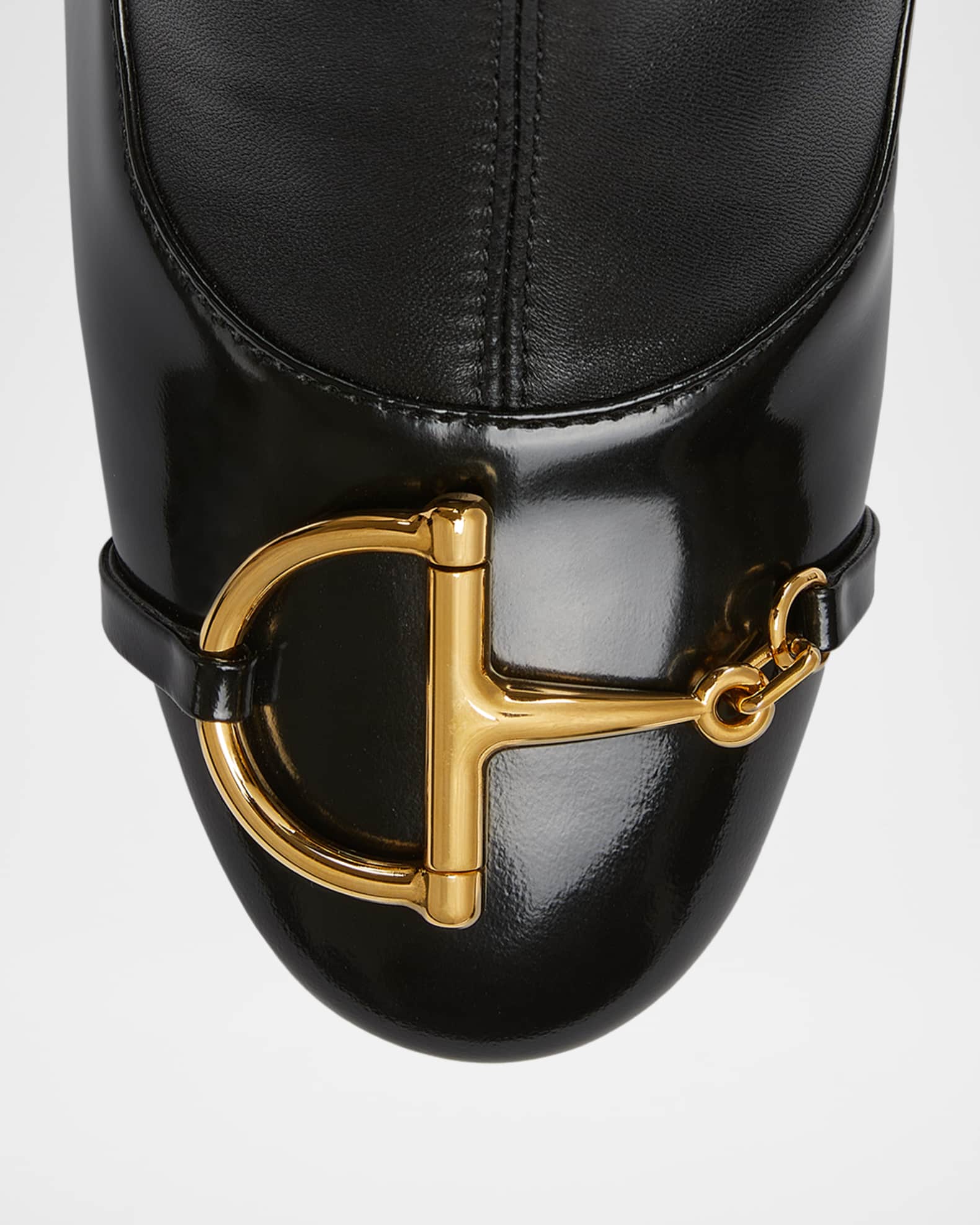 Gucci Alfa Horsebit Mixed Leather Ankle Boots | Neiman Marcus