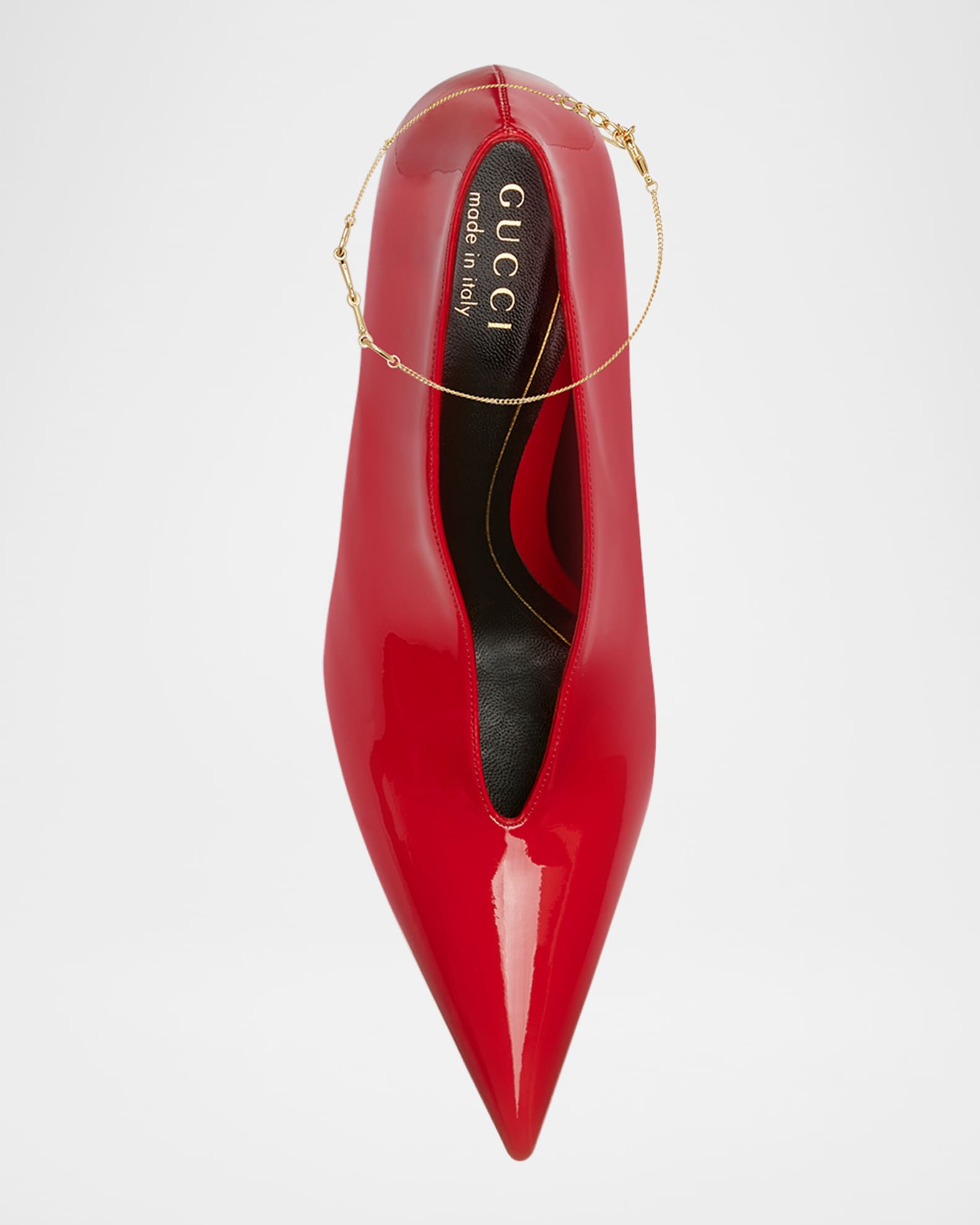 Gucci Musa Vernic Patent Leather Anklet Pumps | Neiman Marcus