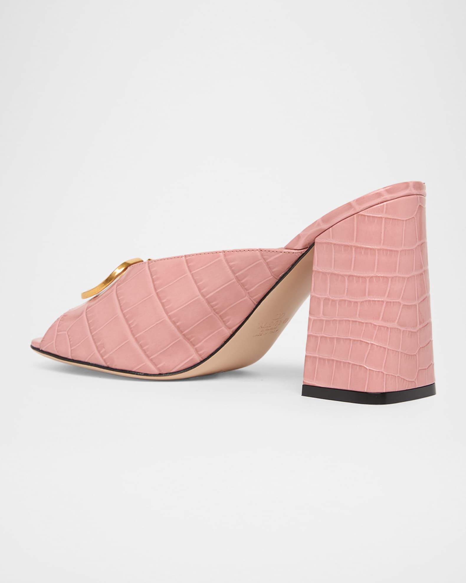 Valentino Garavani 95mm VLogo Signature Croc-Embossed Leather