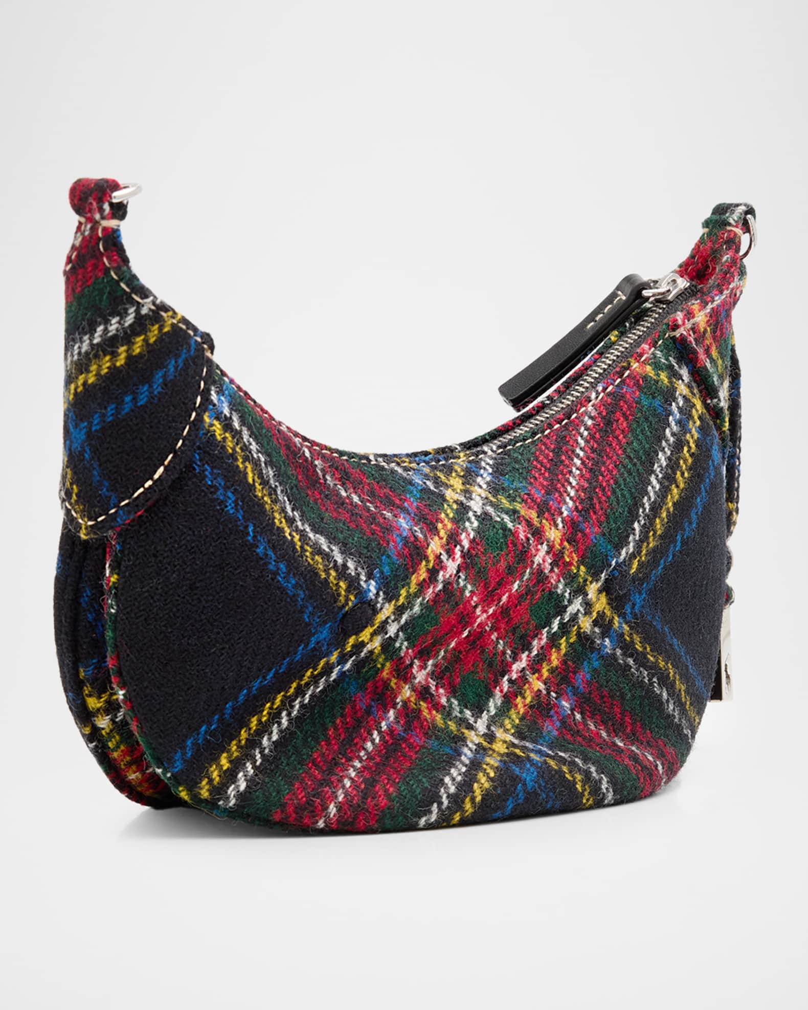 Polo Ralph Lauren Polo ID Tartan Wool Mini Chain Bag | Neiman Marcus