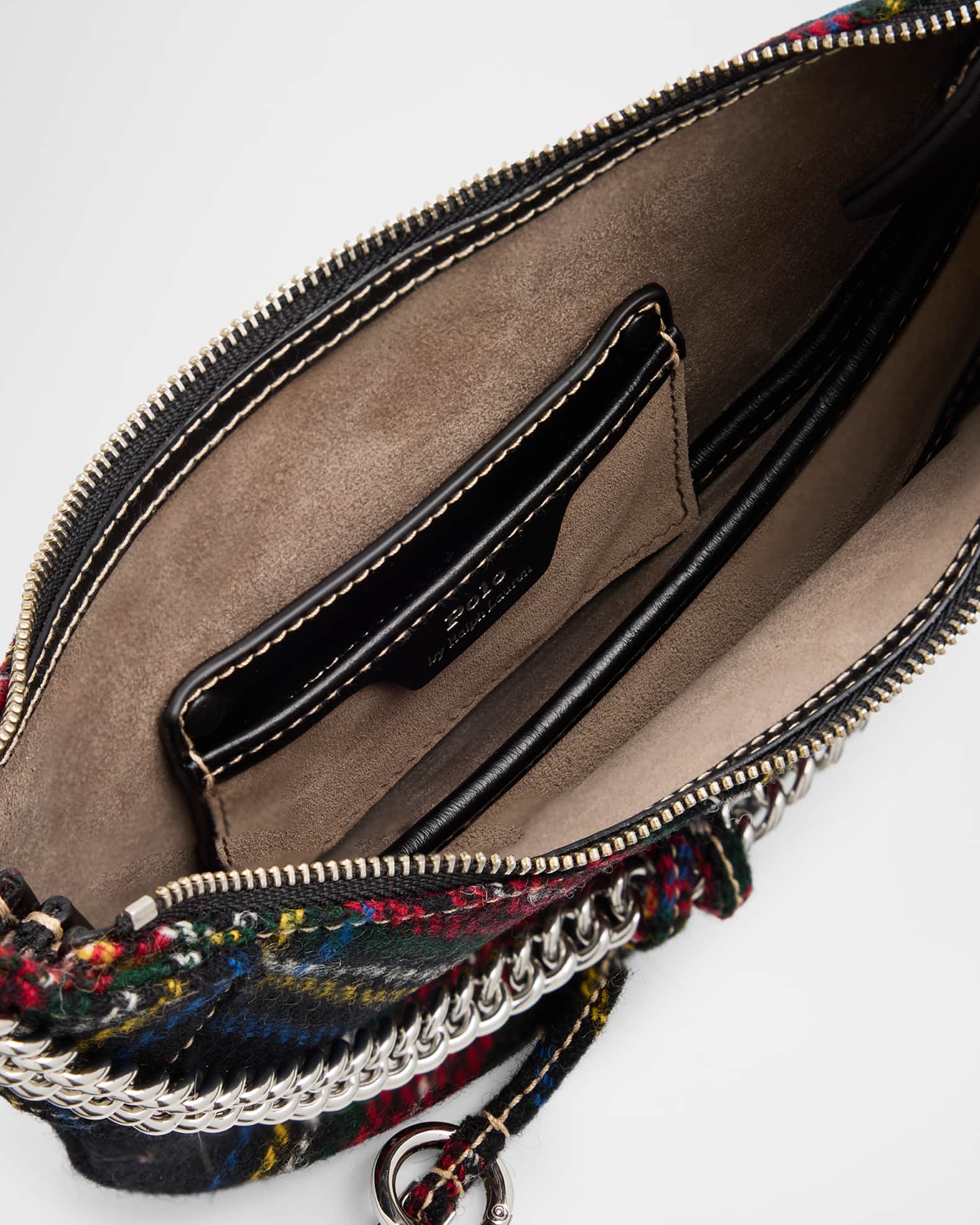 Polo Ralph Lauren Polo ID Tartan Wool Mini Chain Bag | Neiman Marcus