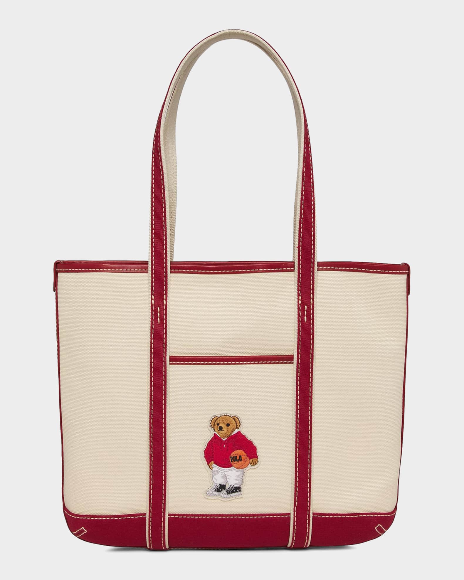 Polo Ralph Lauren Polo Bear Canvas Tote Bag | Neiman Marcus