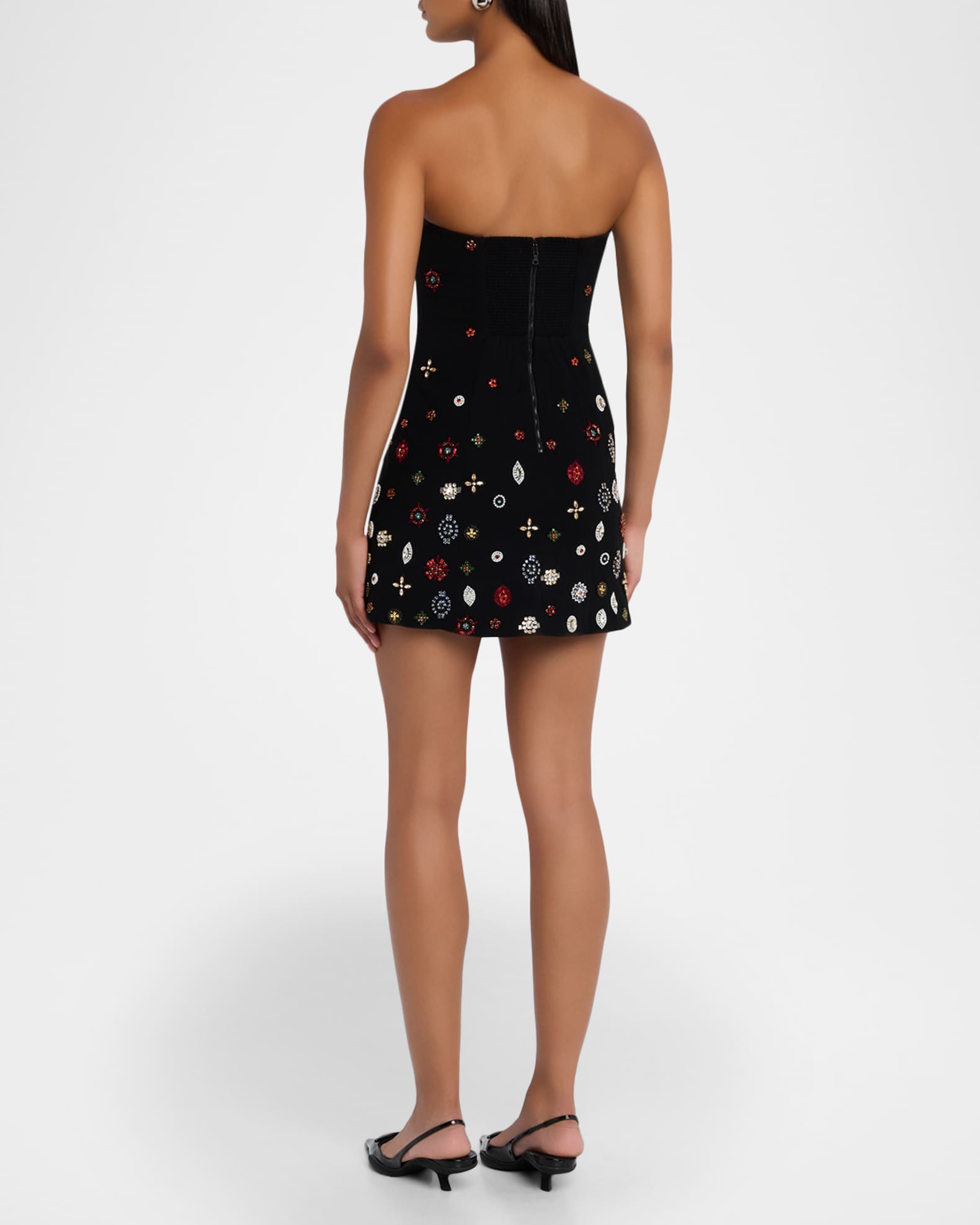 Iva Embellished Satin Mini Dress