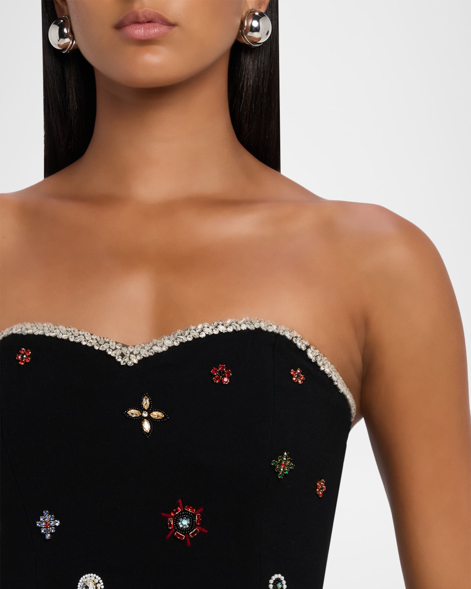 Iva Embellished Satin Mini Dress