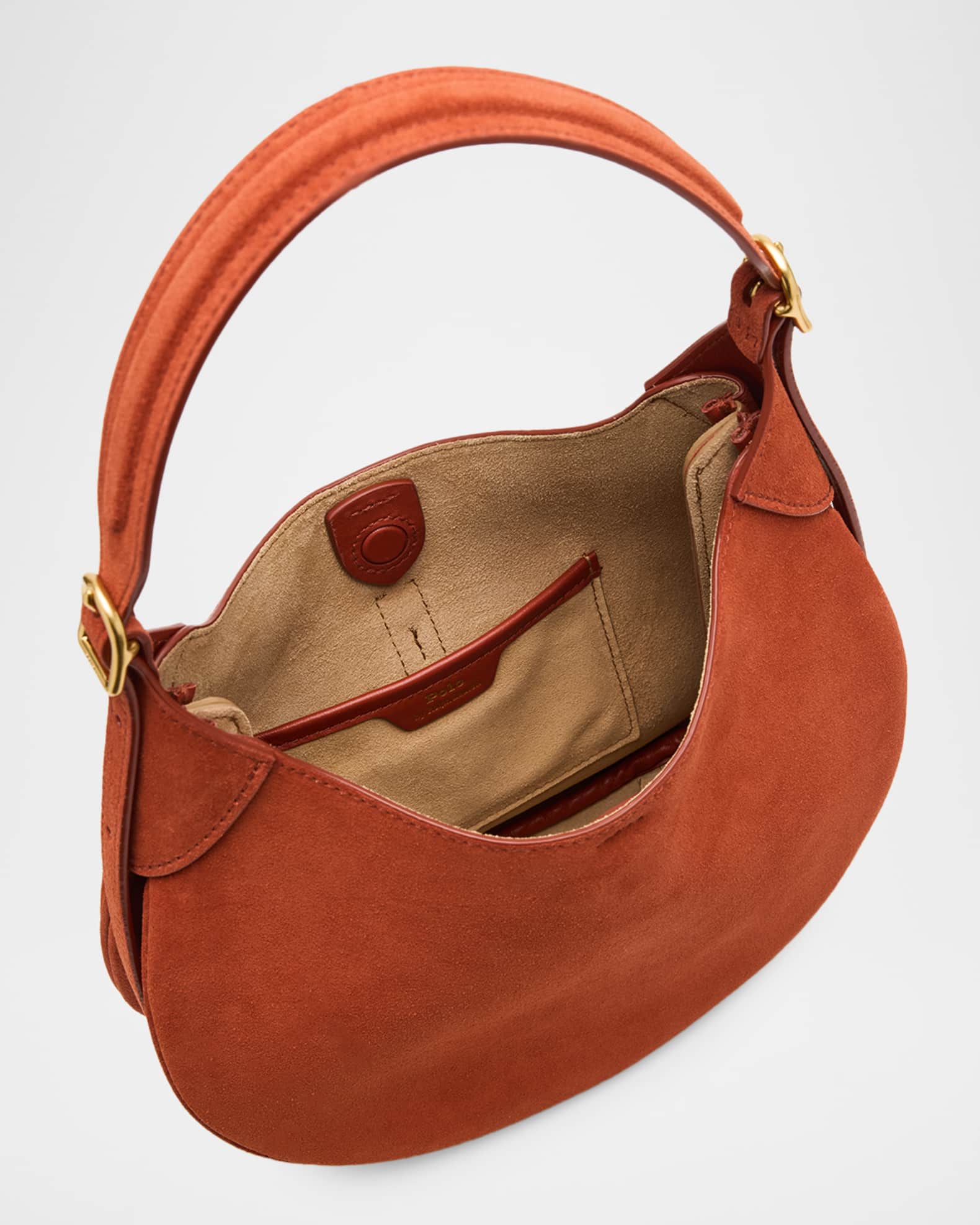 ラルフローレン　Polo ID Suede Small Shoulder Bag Polo Ralph Lauren Polo ID Suede Small Shoulder Bag | Neiman Marcus